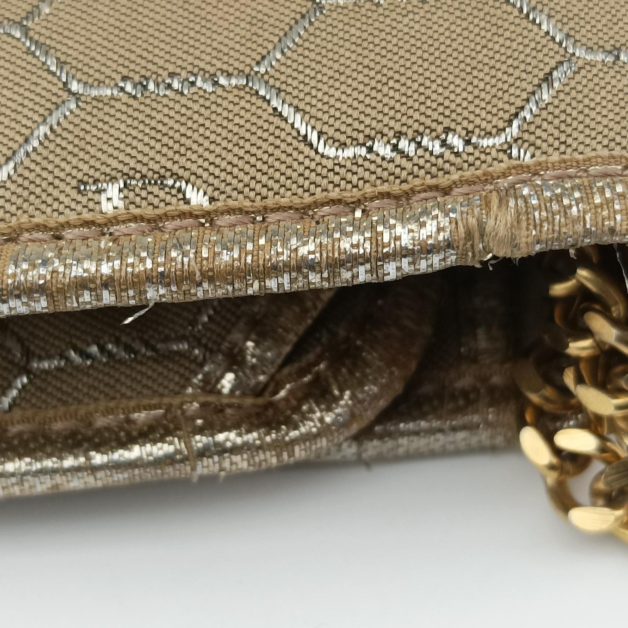 Pre-owned Christian Dior honeycomb pattern Beige canvas  shoulderbag | stylenewstar