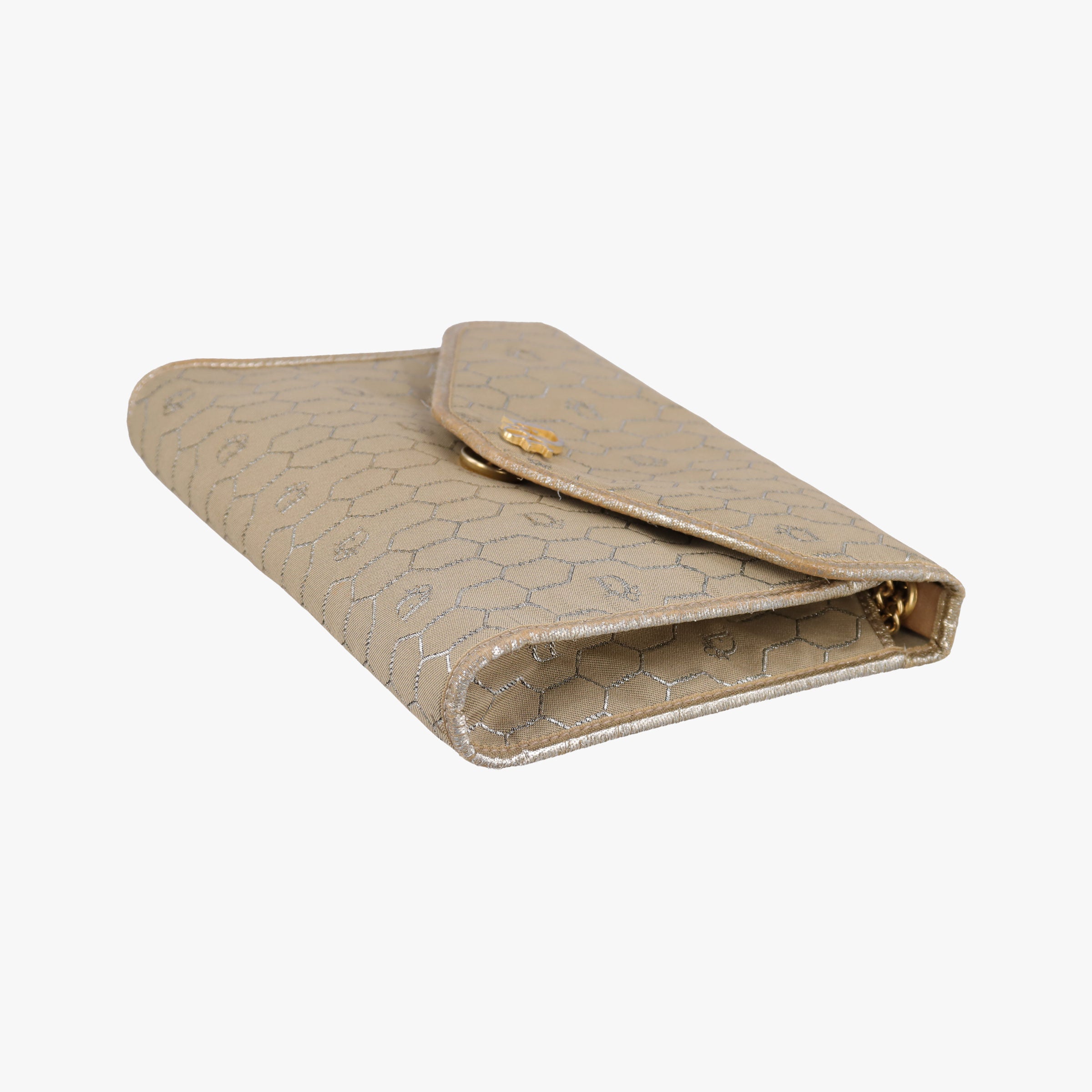 Pre-owned Christian Dior honeycomb pattern Beige canvas  shoulderbag | stylenewstar