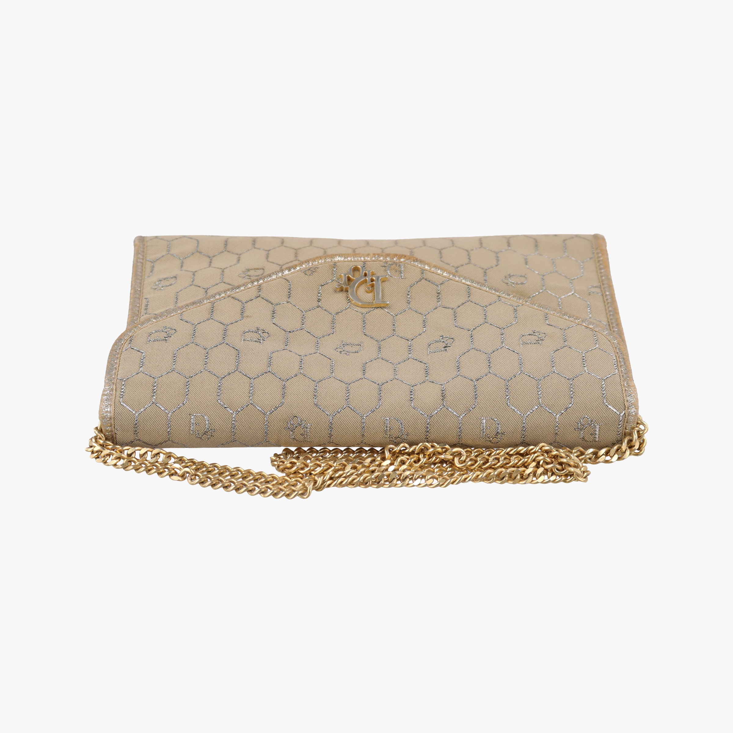 Pre-owned Christian Dior honeycomb pattern Beige canvas  shoulderbag | stylenewstar