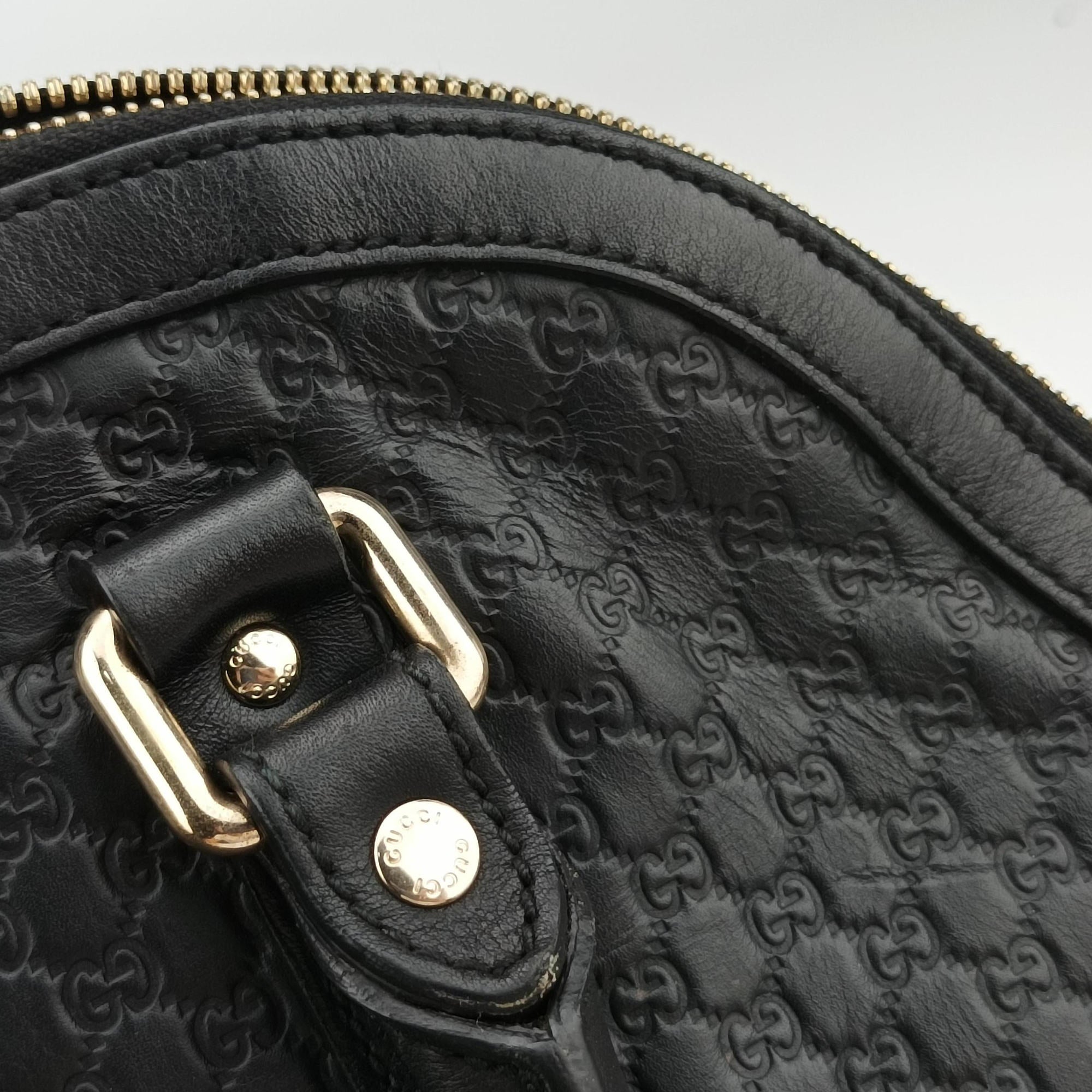 Secondhand Gucci Microguccissima Black Leather 449663 handbag | stylenewstar