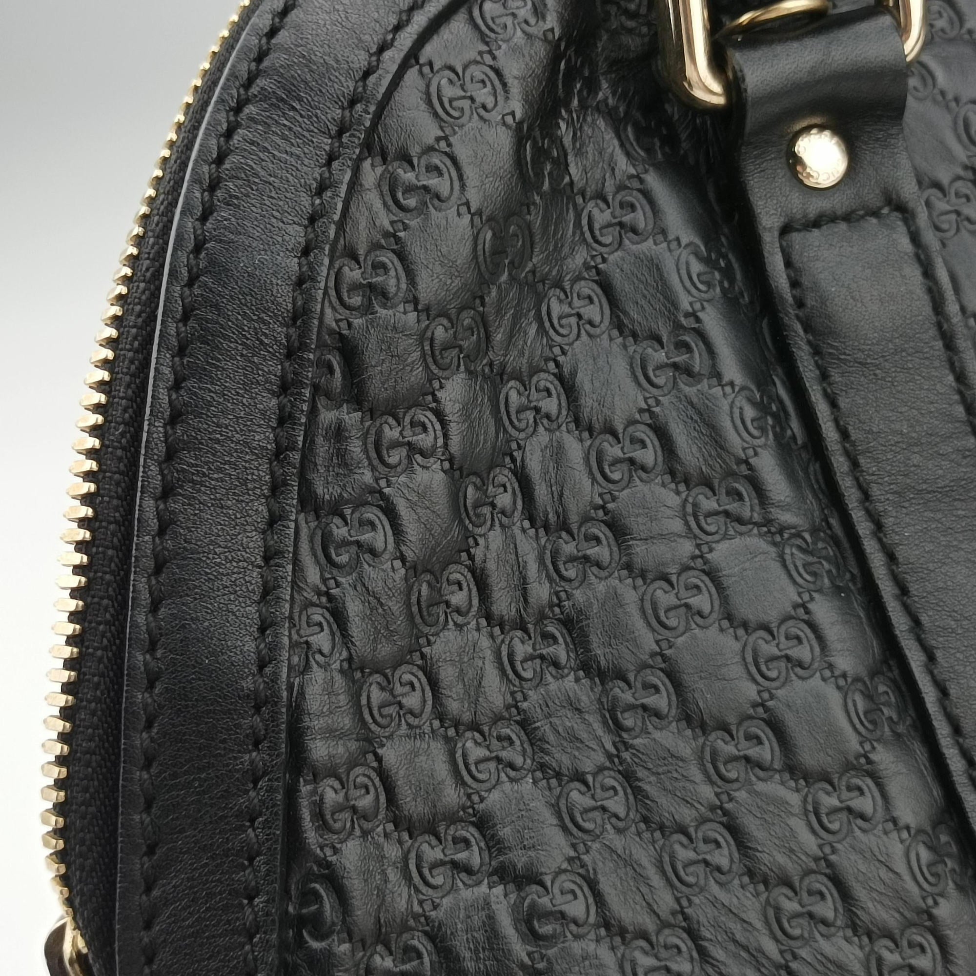 Secondhand Gucci Microguccissima Black Leather 449663 handbag | stylenewstar
