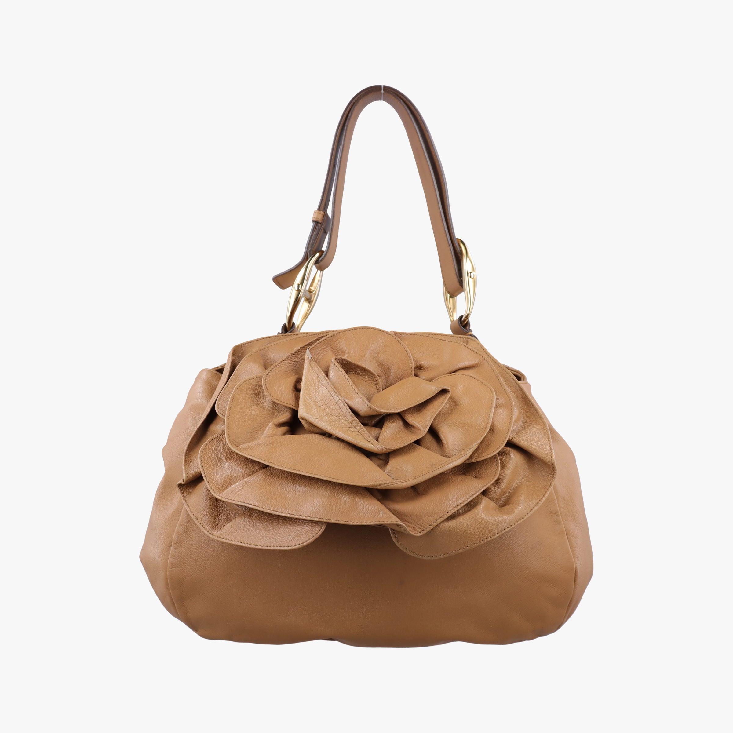 Secondhand Yves Saint Laurent Mombasa Camel Leather 112878 shoulderbag | stylenewstar