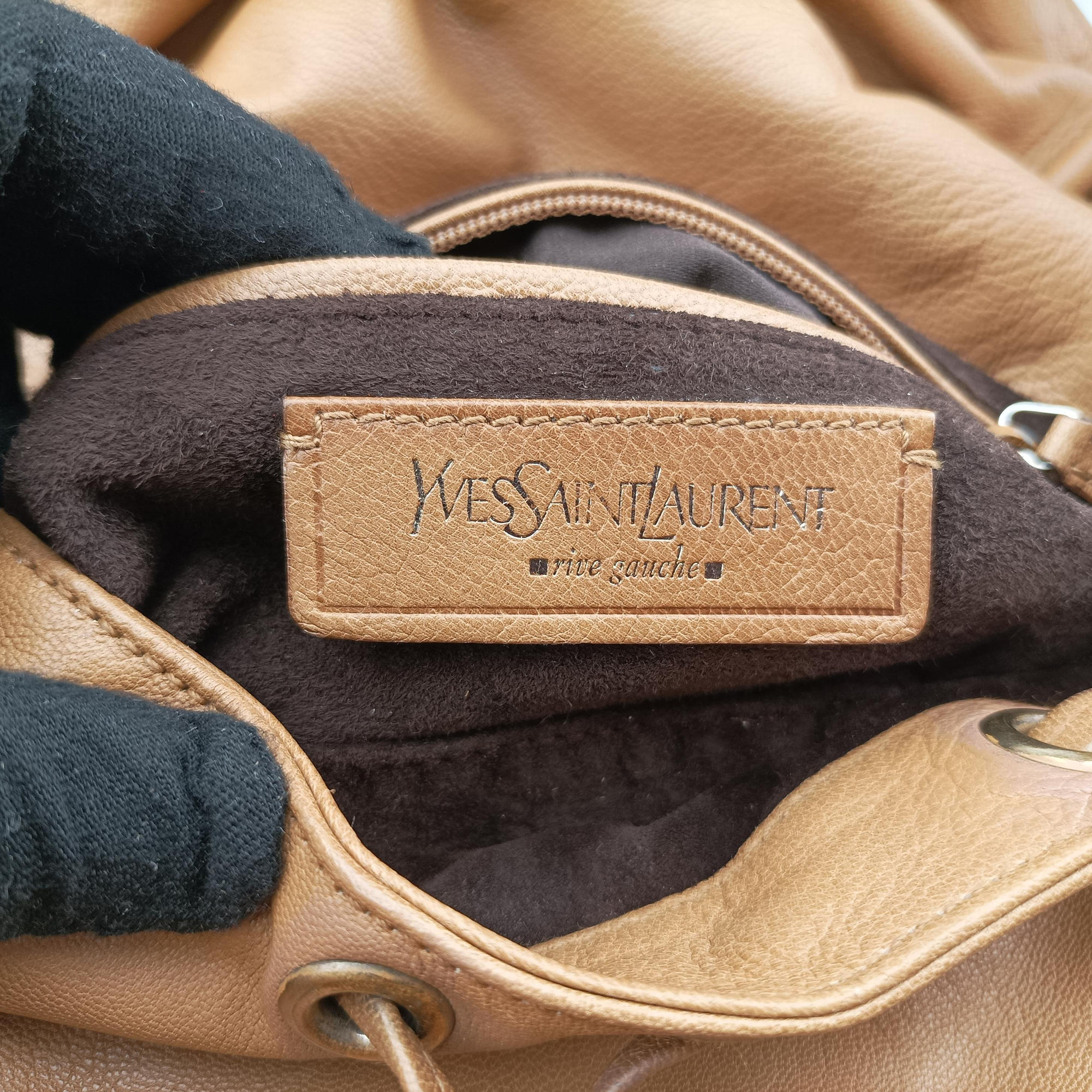 Secondhand Yves Saint Laurent Mombasa Camel Leather 112878 shoulderbag | stylenewstar