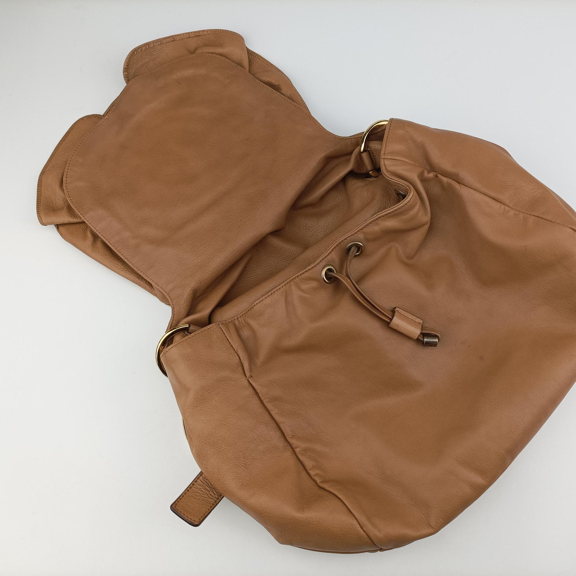 Secondhand Yves Saint Laurent Mombasa Camel Leather 112878 shoulderbag | stylenewstar
