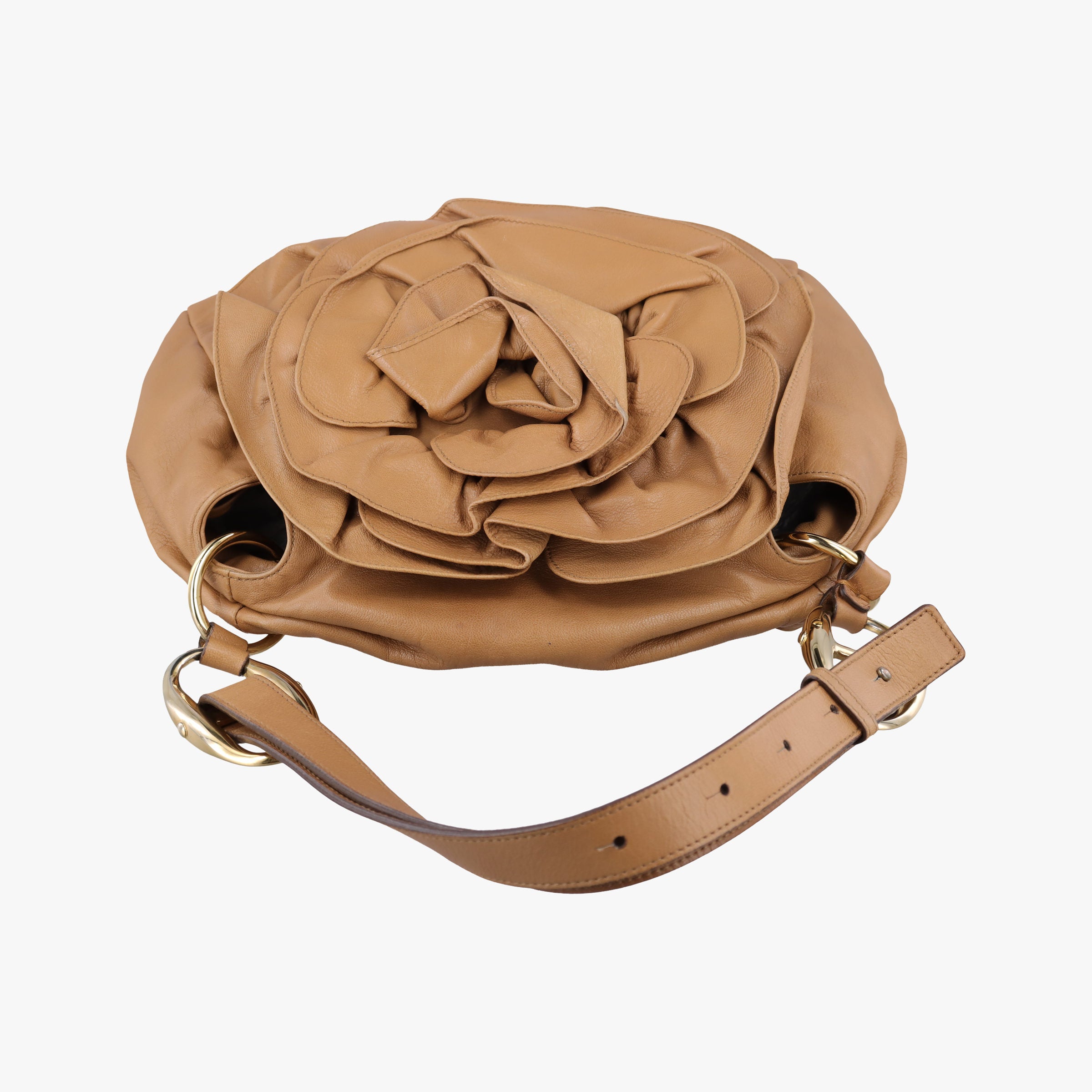 Secondhand Yves Saint Laurent Mombasa Camel Leather 112878 shoulderbag | stylenewstar