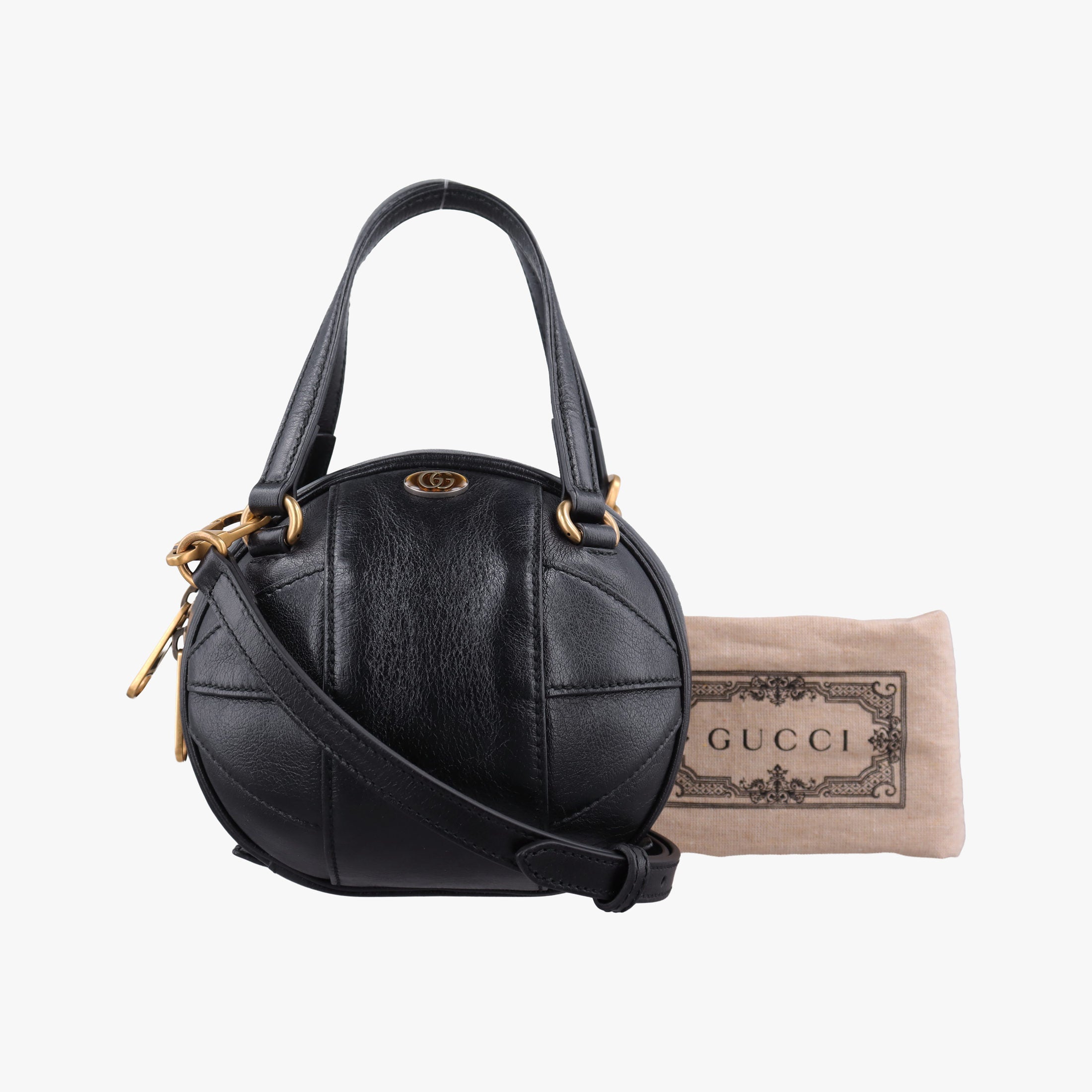 Vintage Gucci Basketball Shape Black Leather 547855 shoulderbag | stylenewstar