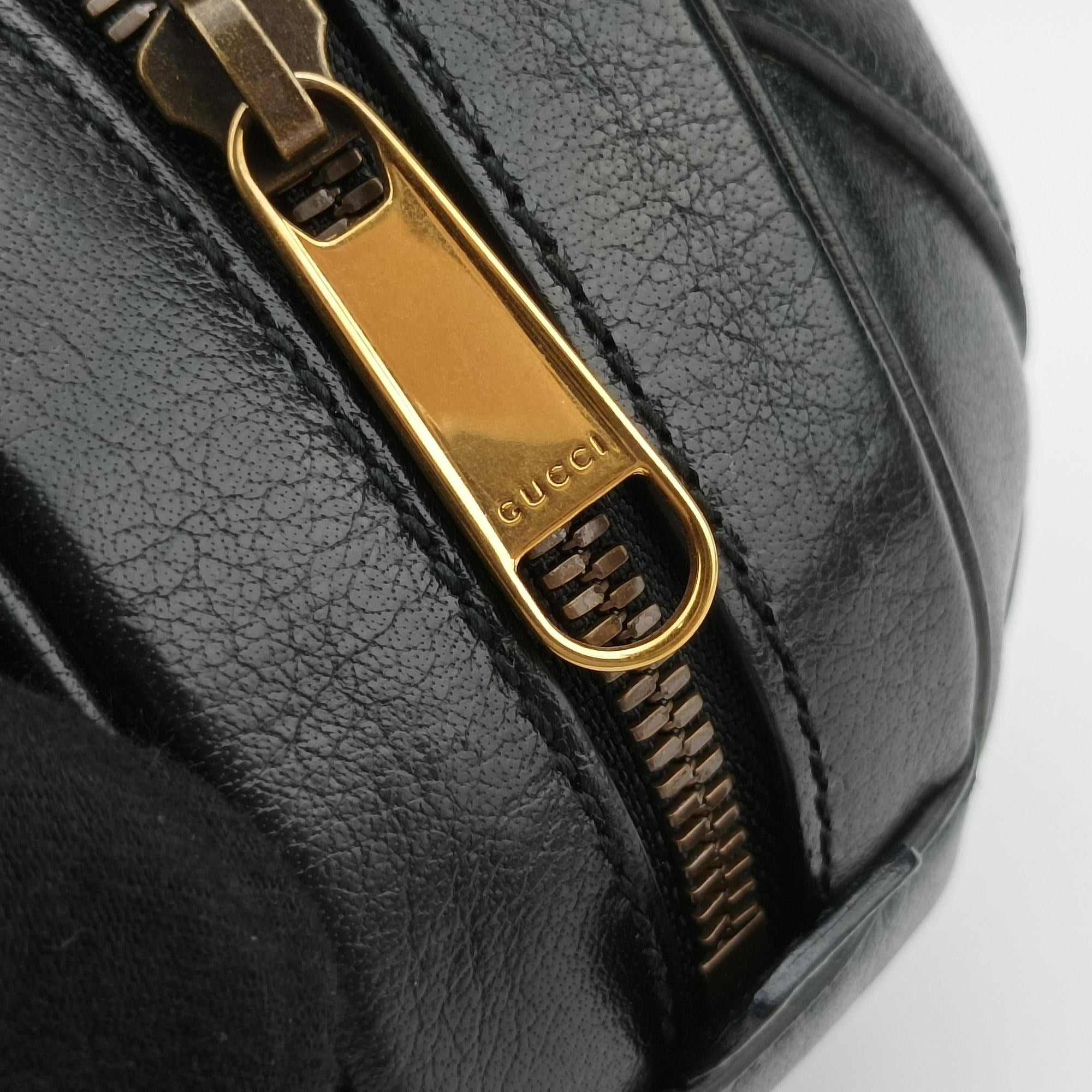 Vintage Gucci Basketball Shape Black Leather 547855 shoulderbag | stylenewstar