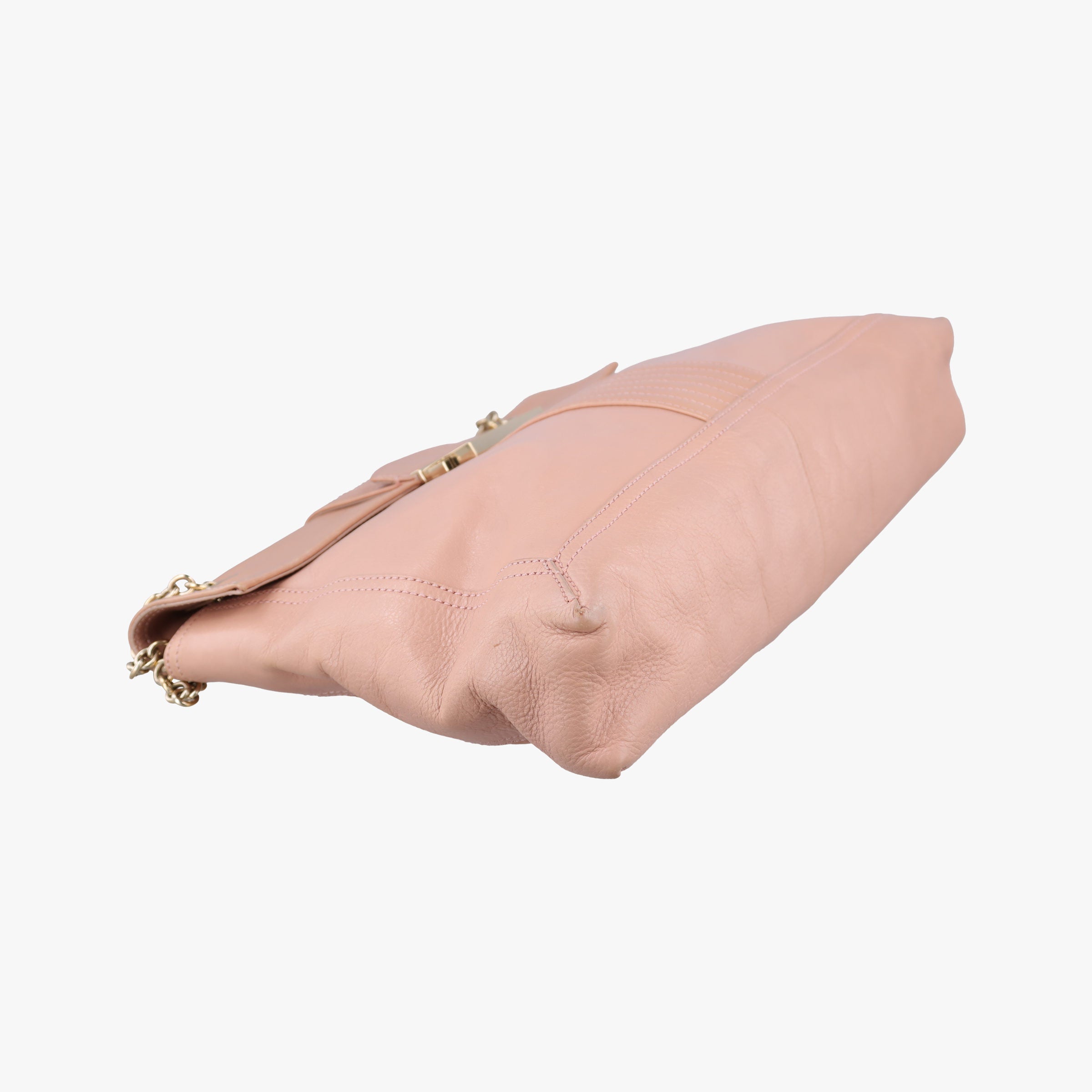 Pre-owned Fendi Maxi Baguette Flap Pink Leather 8BT143 shoulderbag | stylenewstar
