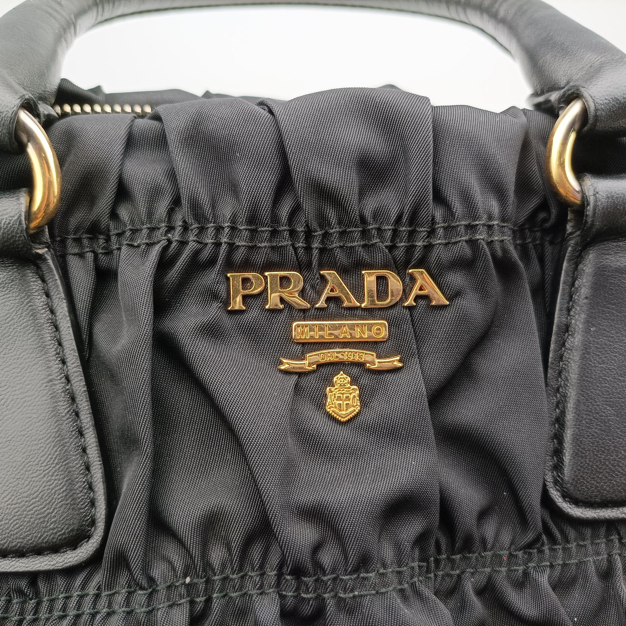 Vintage Prada Gaufre Black Nylon  shoulderbag | stylenewstar