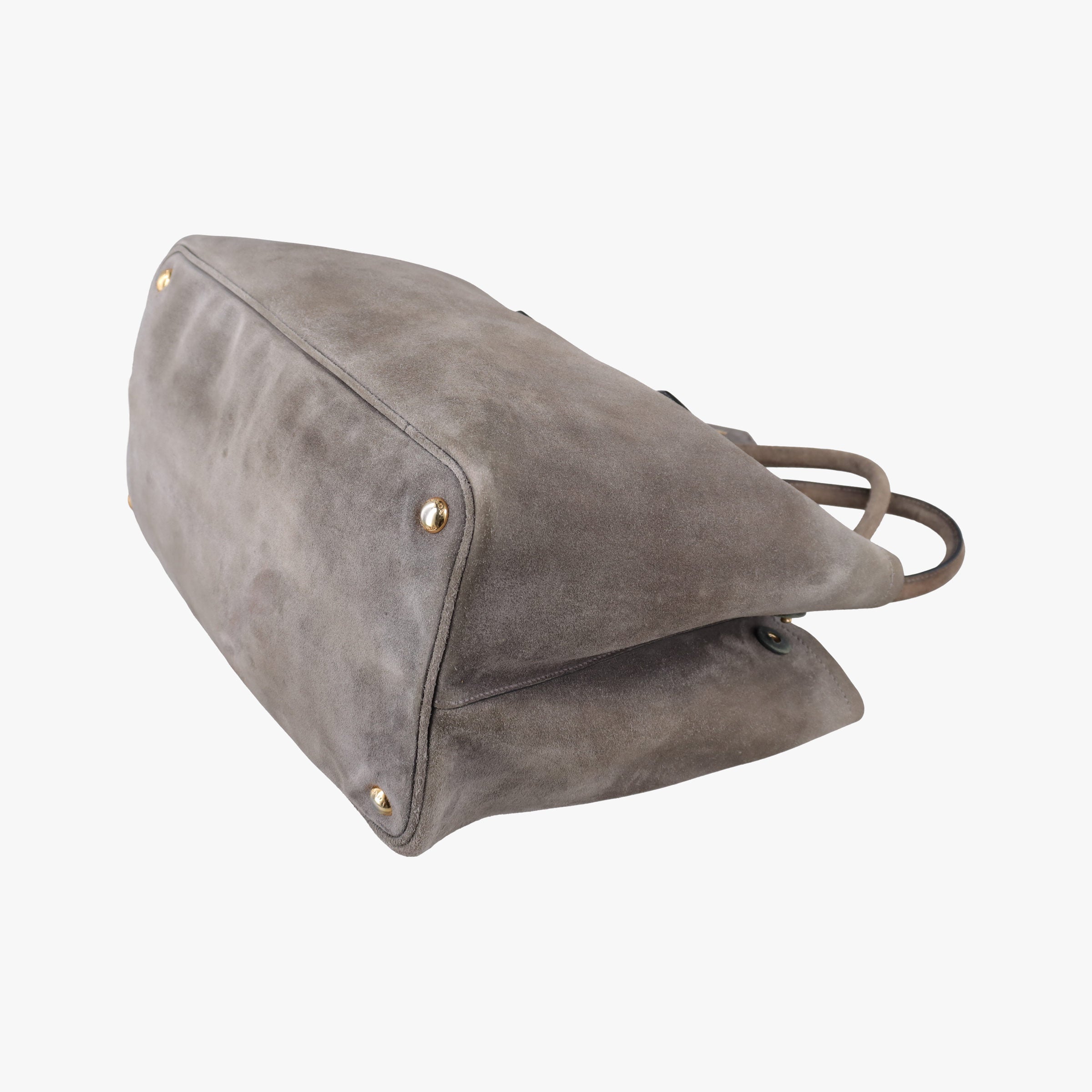 Pre-owned Prada Double Cuir Brown Suede  shoulderbag | stylenewstar