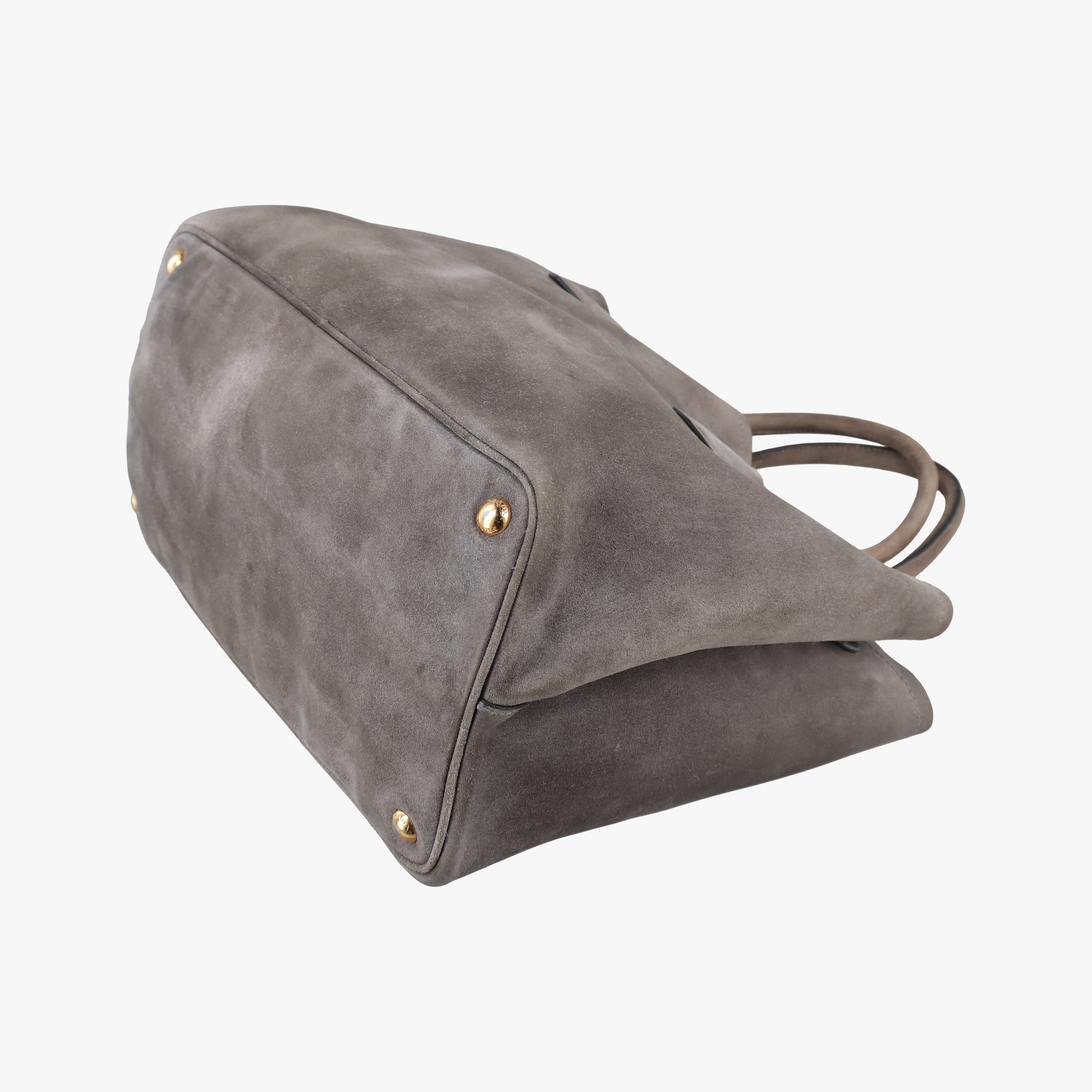 Pre-owned Prada Double Cuir Brown Suede  shoulderbag | stylenewstar