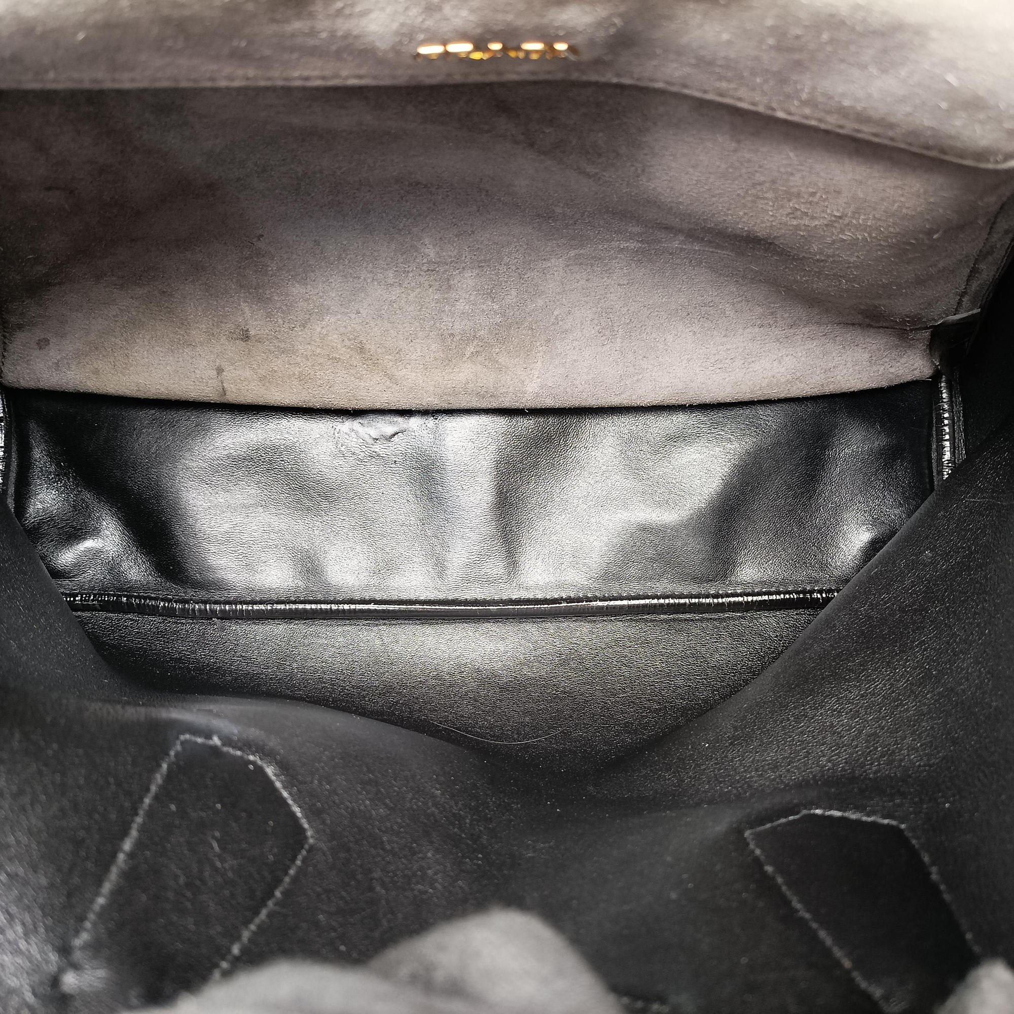 Pre-owned Prada Double Cuir Brown Suede  shoulderbag | stylenewstar