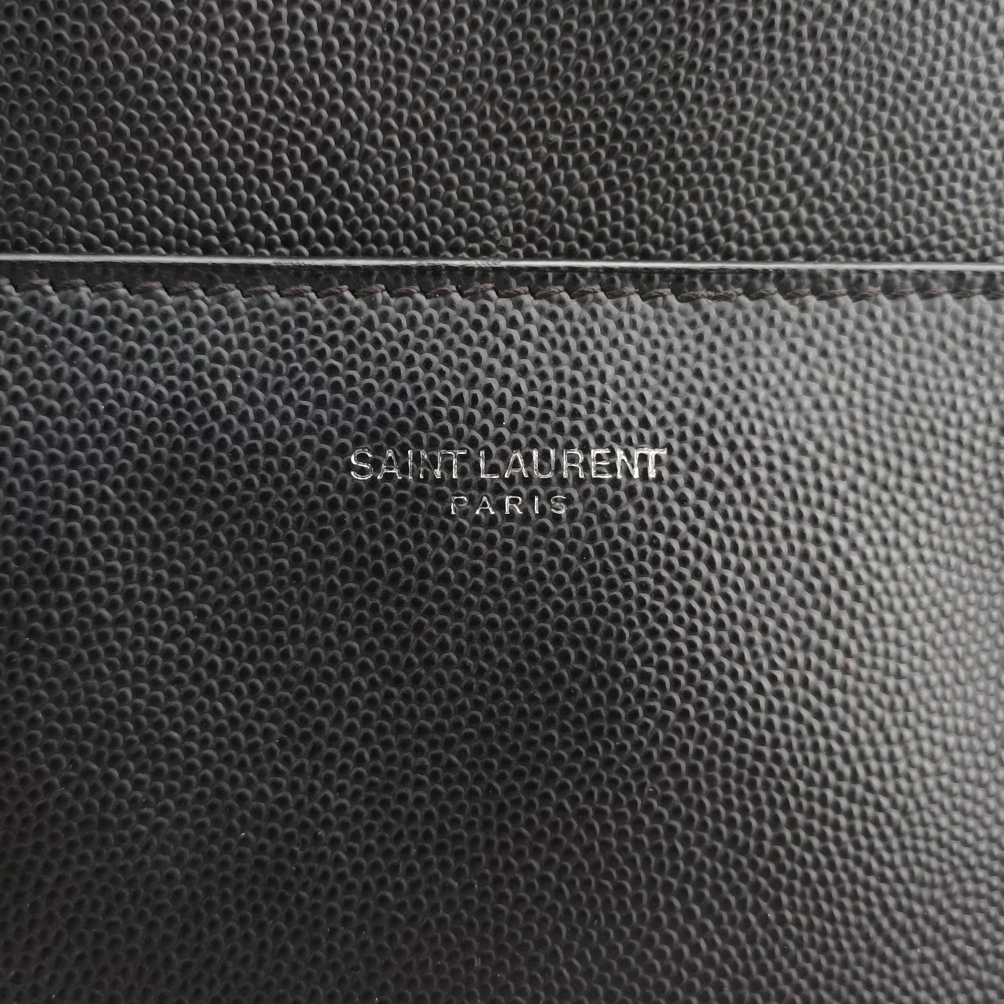 Pre-owned Yves Saint Laurent Briefcase Black Caviar Leather 556999 shoulderbag | stylenewstar