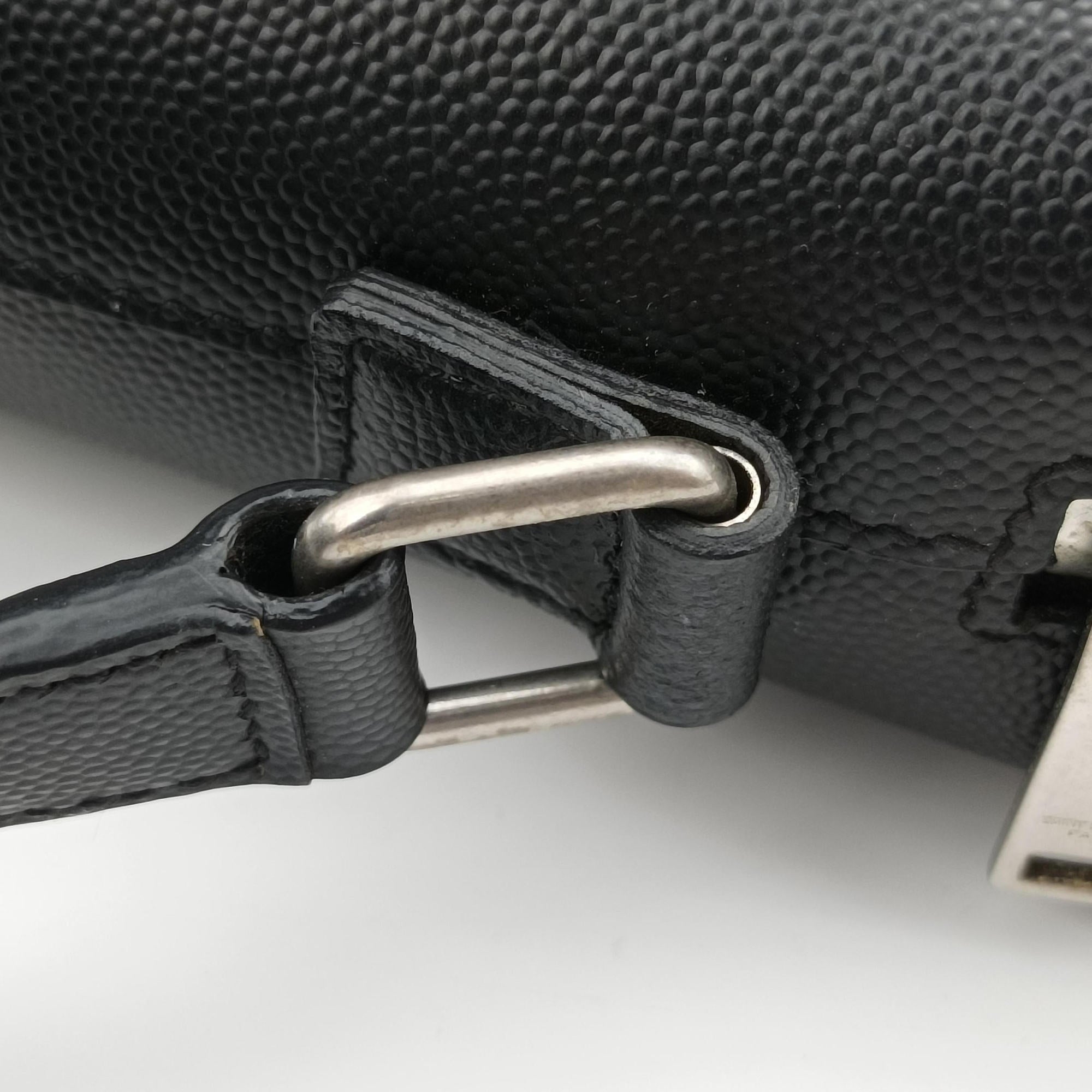 Pre-owned Yves Saint Laurent Briefcase Black Caviar Leather 556999 shoulderbag | stylenewstar