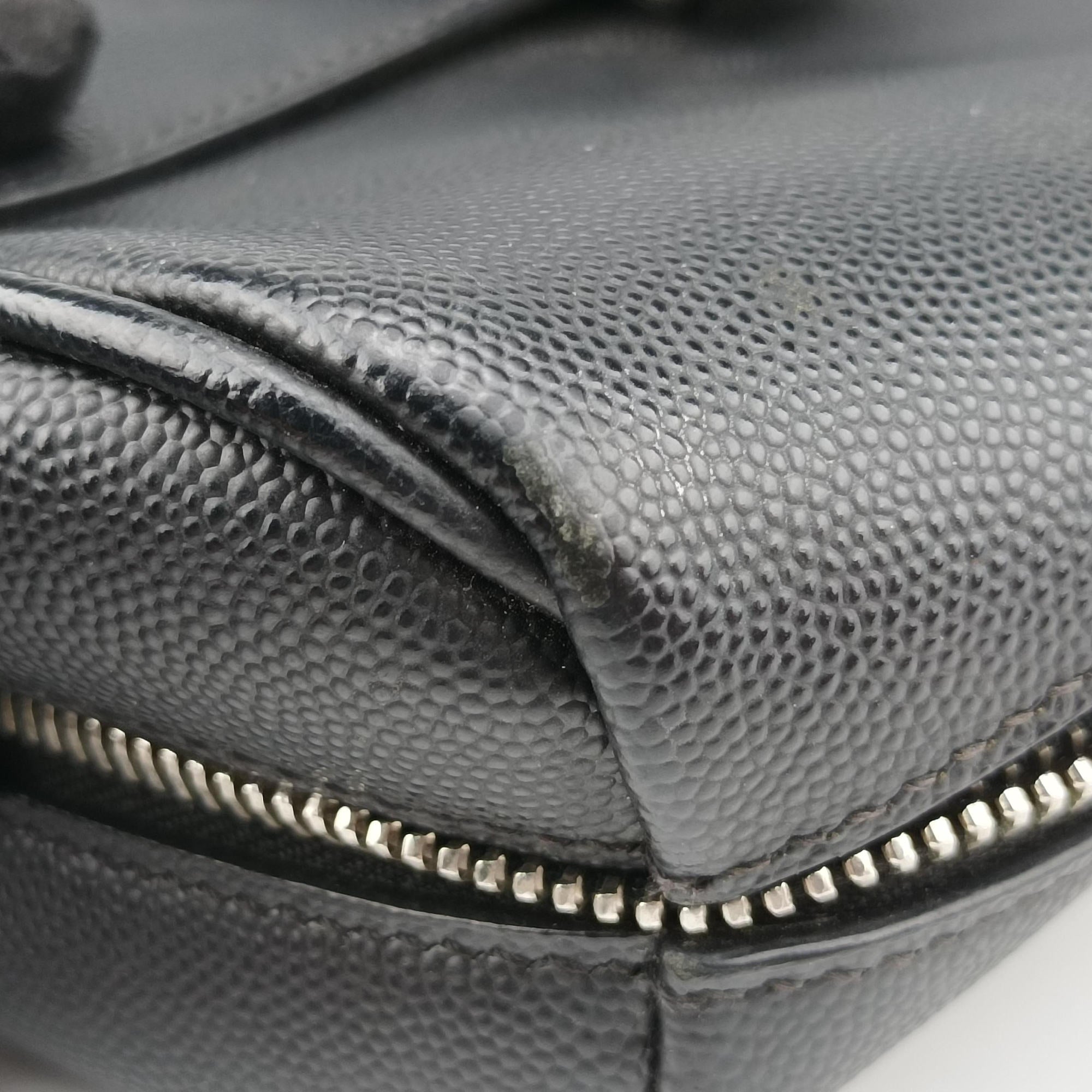 Pre-owned Yves Saint Laurent Briefcase Black Caviar Leather 556999 shoulderbag | stylenewstar