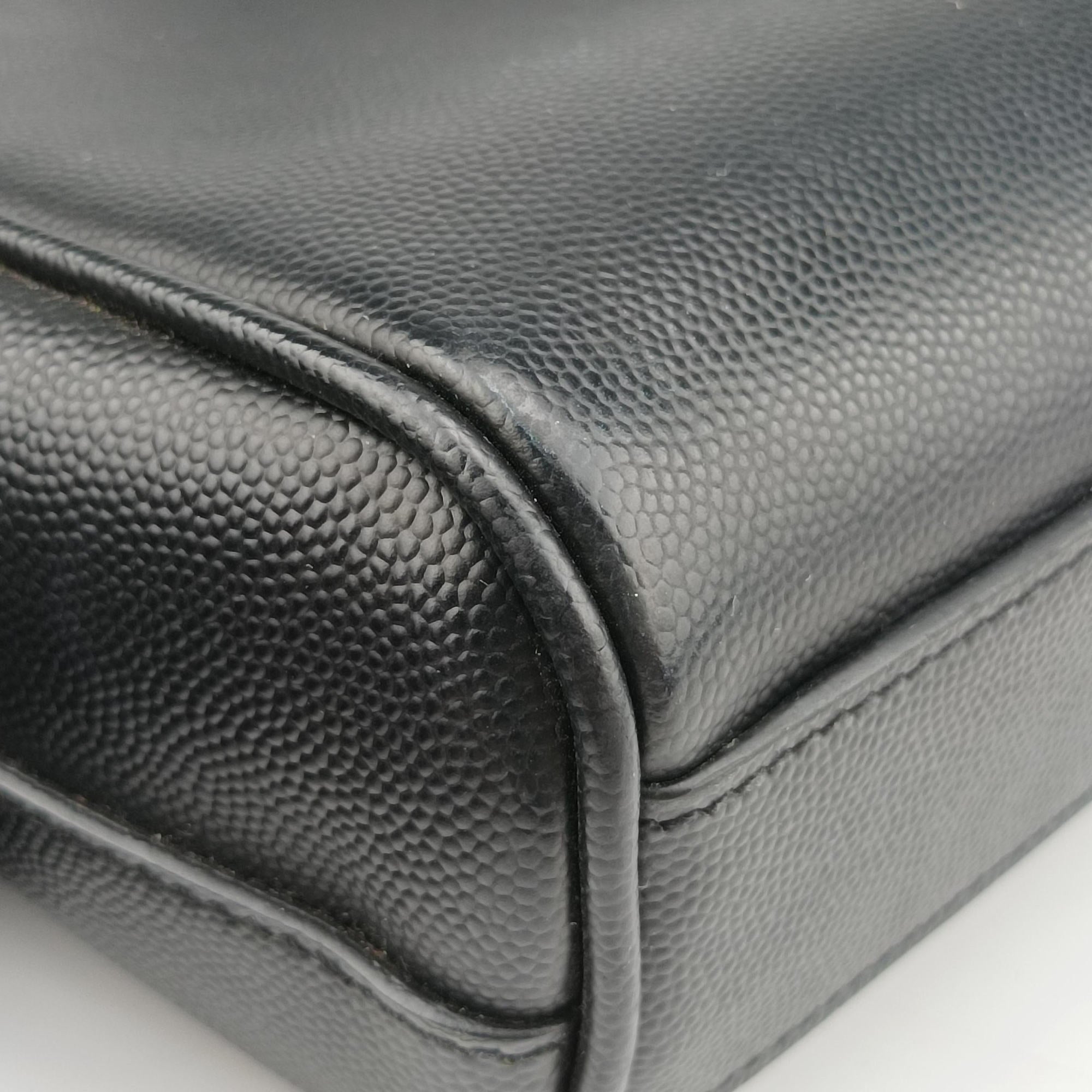 Pre-owned Yves Saint Laurent Briefcase Black Caviar Leather 556999 shoulderbag | stylenewstar