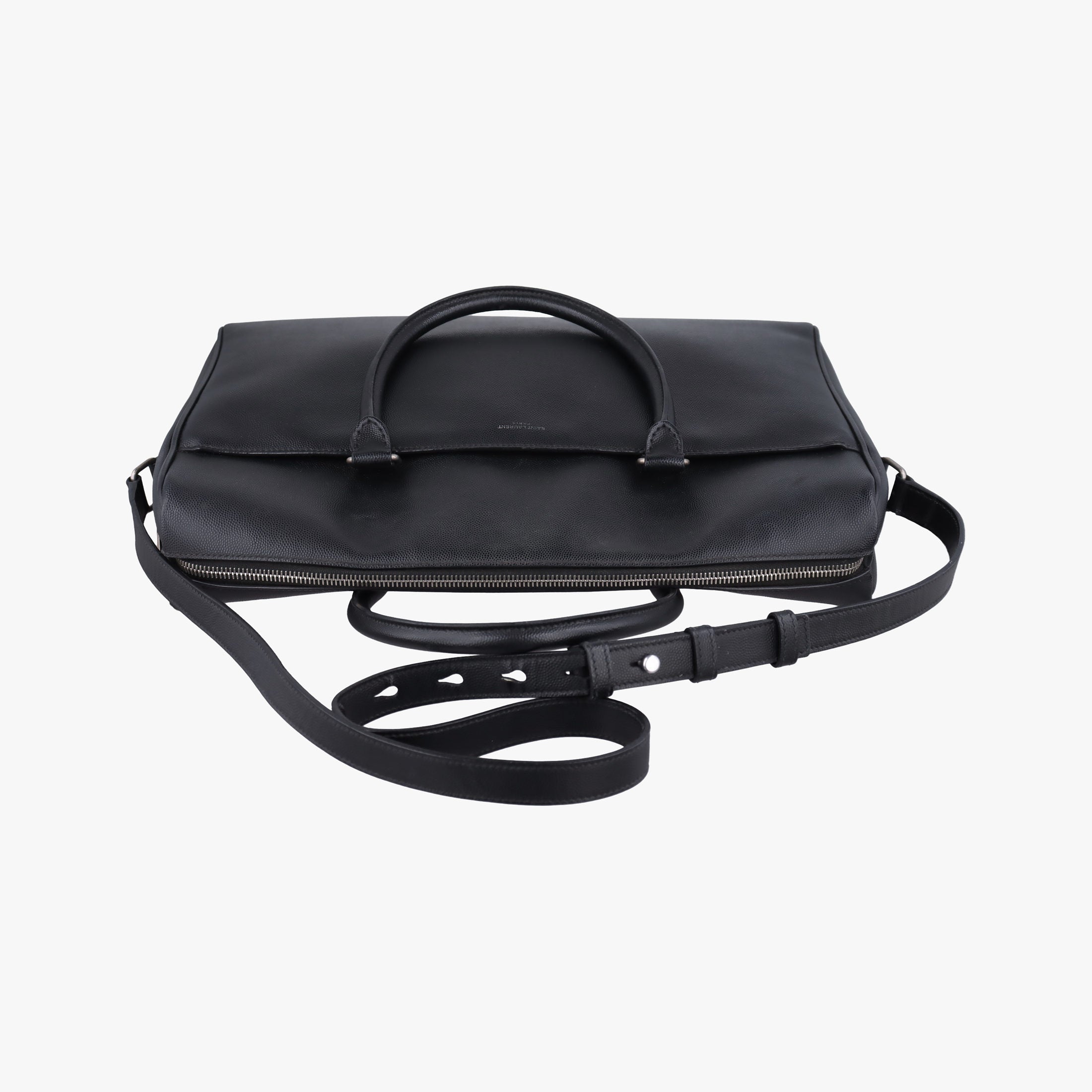 Pre-owned Yves Saint Laurent Briefcase Black Caviar Leather 556999 shoulderbag | stylenewstar