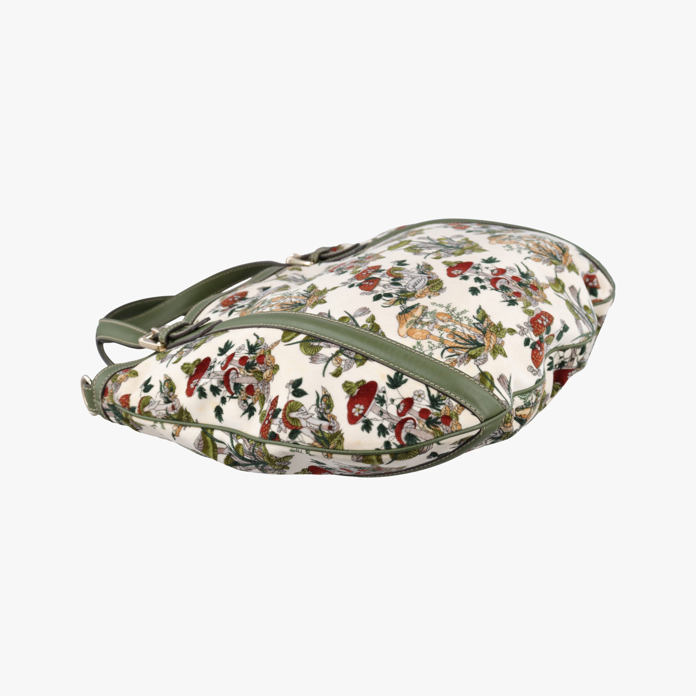 Pre-owned Gucci Interlocking GG Mushroom Flora Multicolour velour 162886 shoulderbag | stylenewstar