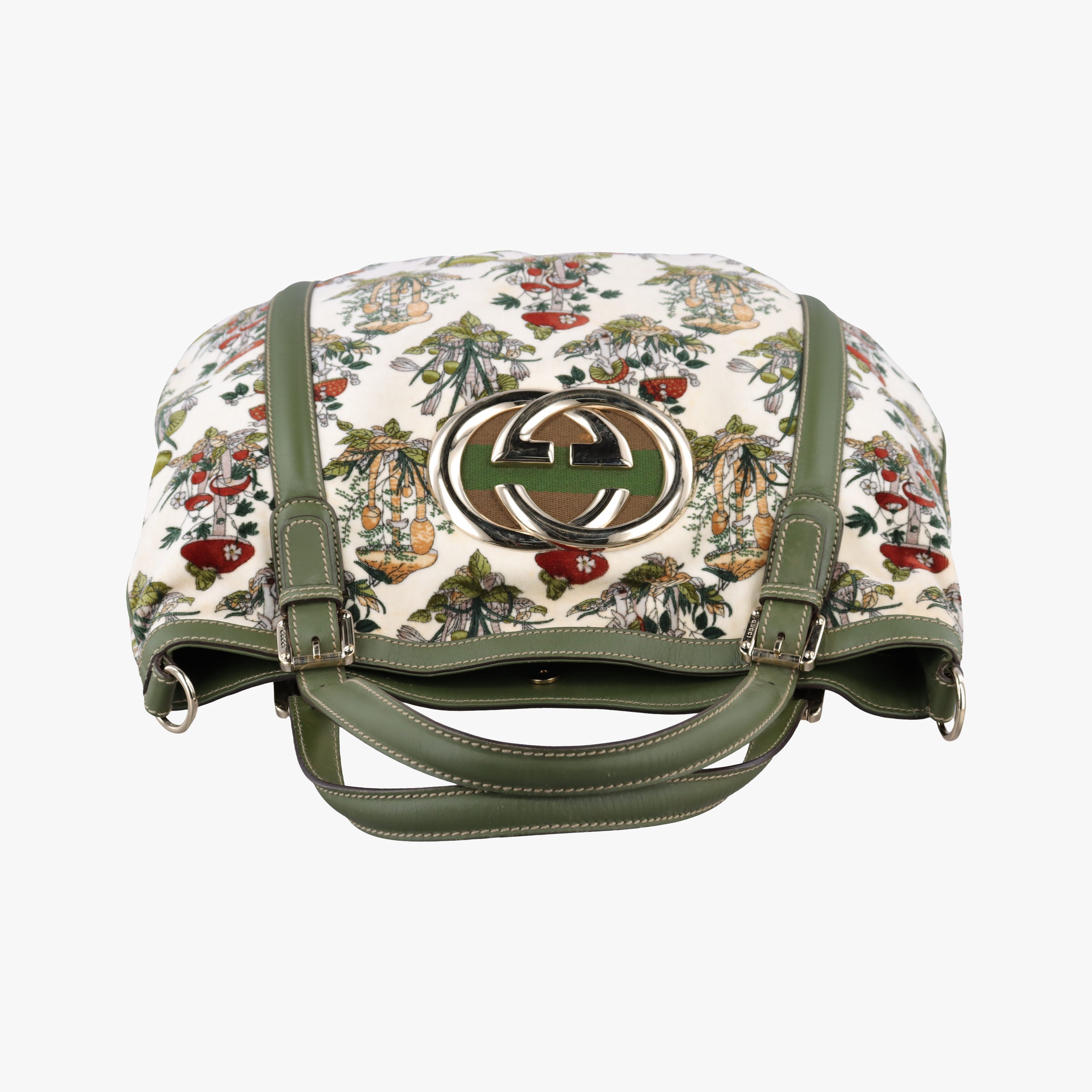 Pre-owned Gucci Interlocking GG Mushroom Flora Multicolour velour 162886 shoulderbag | stylenewstar