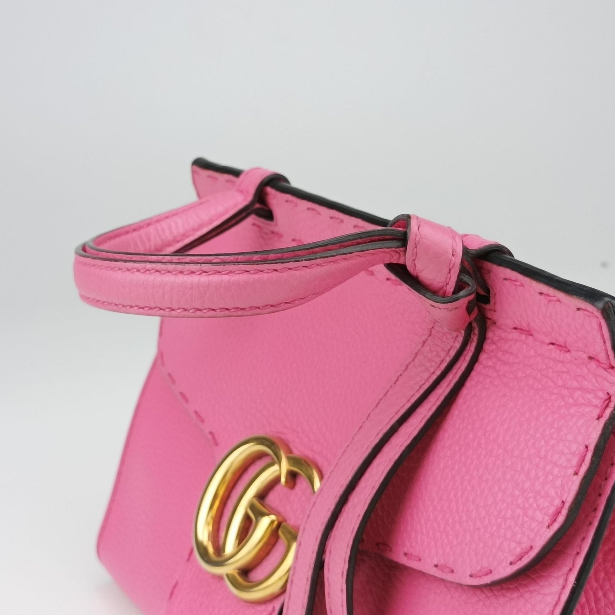 Secondhand Gucci GG Marmont Pink Leather 442622 shoulderbag | stylenewstar
