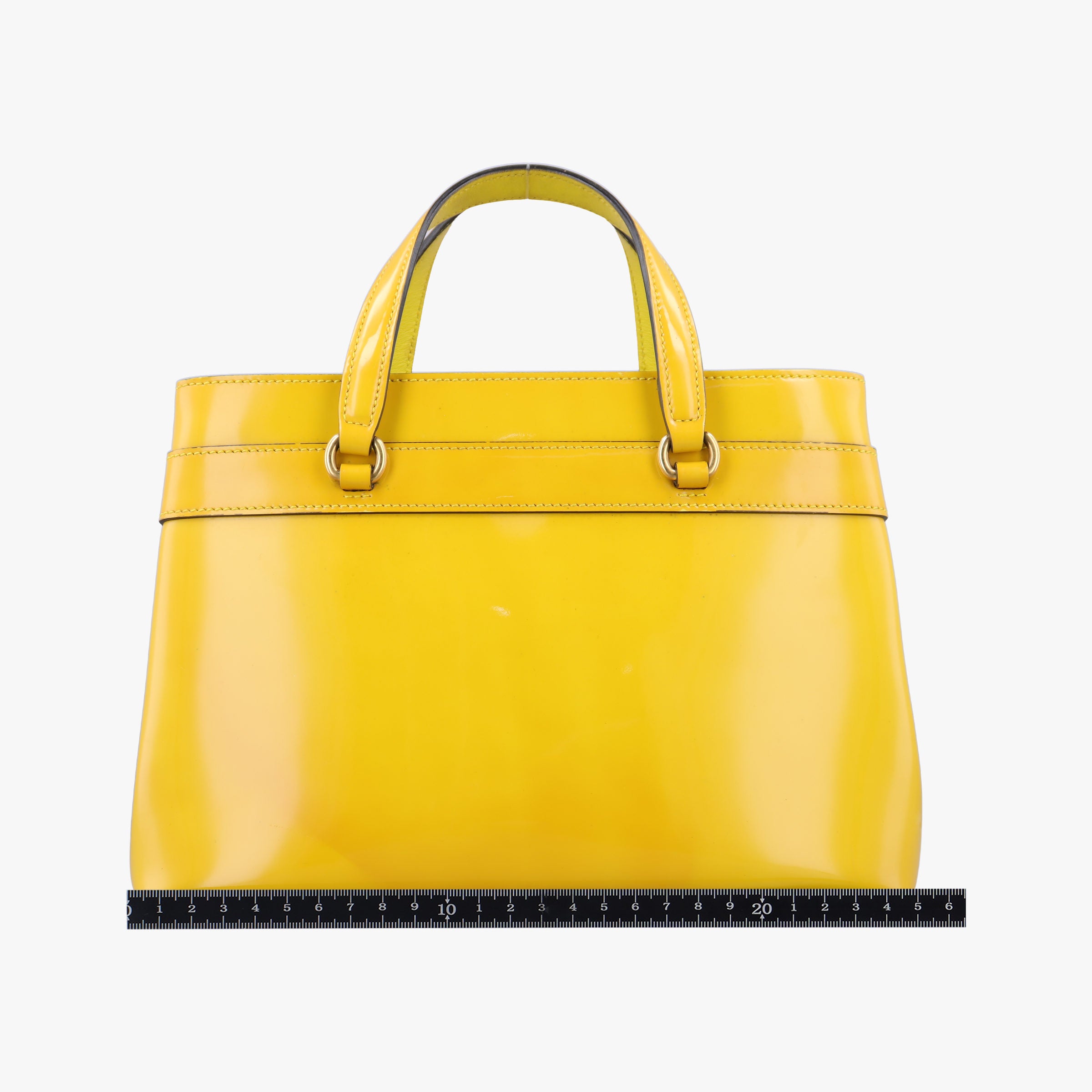 Pre-owned Gucci Bright Bit Yellow Patent 371925 shoulderbag | stylenewstar