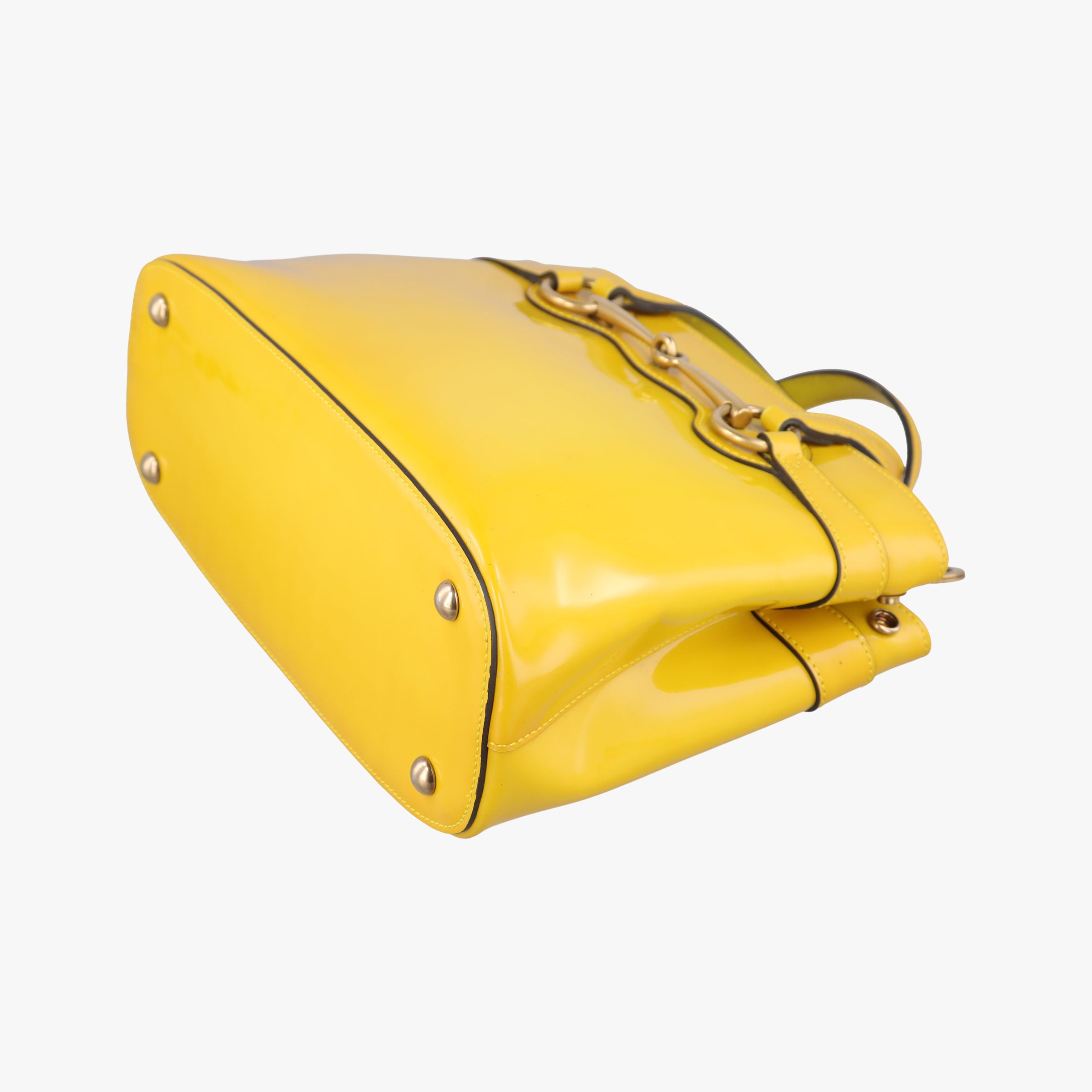 Pre-owned Gucci Bright Bit Yellow Patent 371925 shoulderbag | stylenewstar