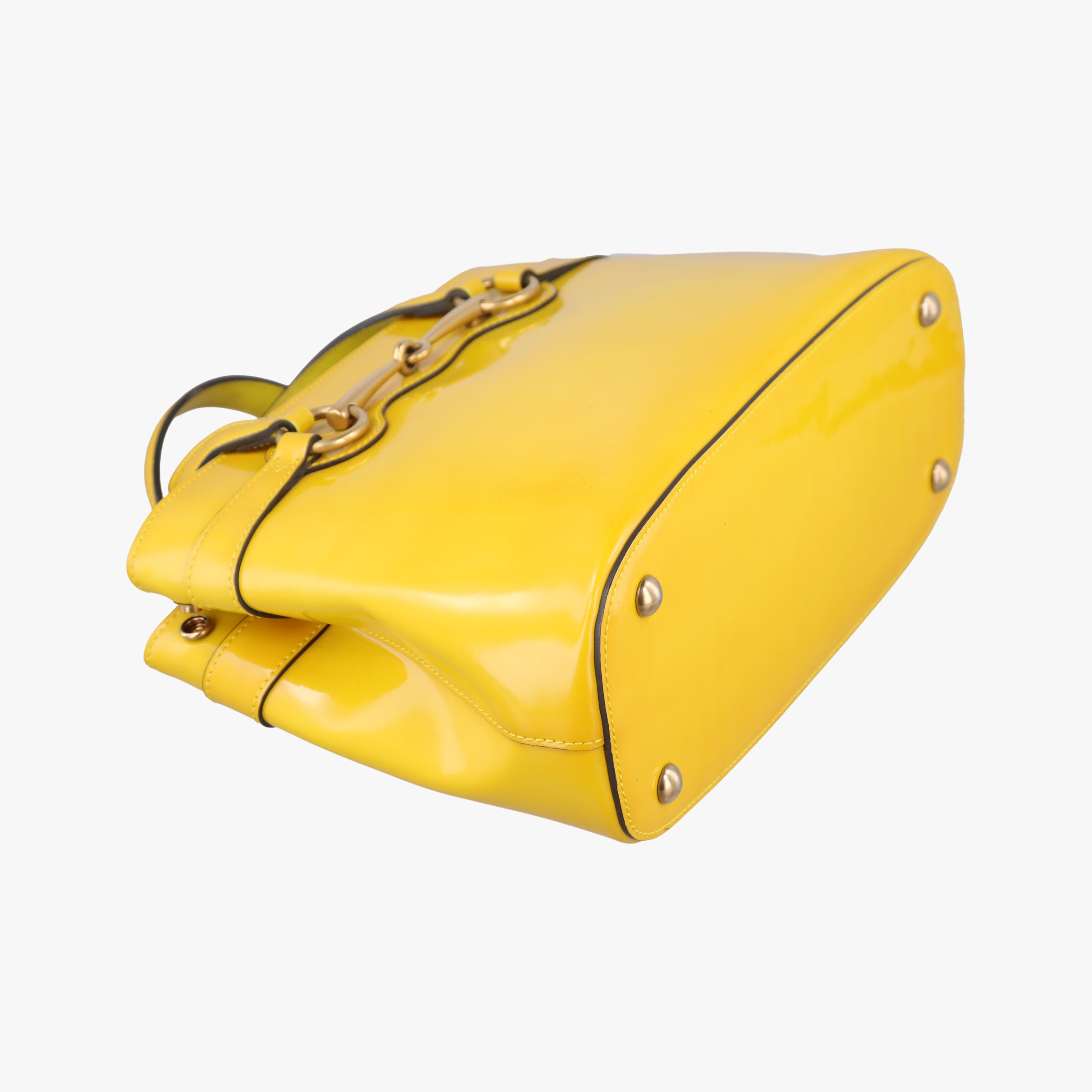 Pre-owned Gucci Bright Bit Yellow Patent 371925 shoulderbag | stylenewstar