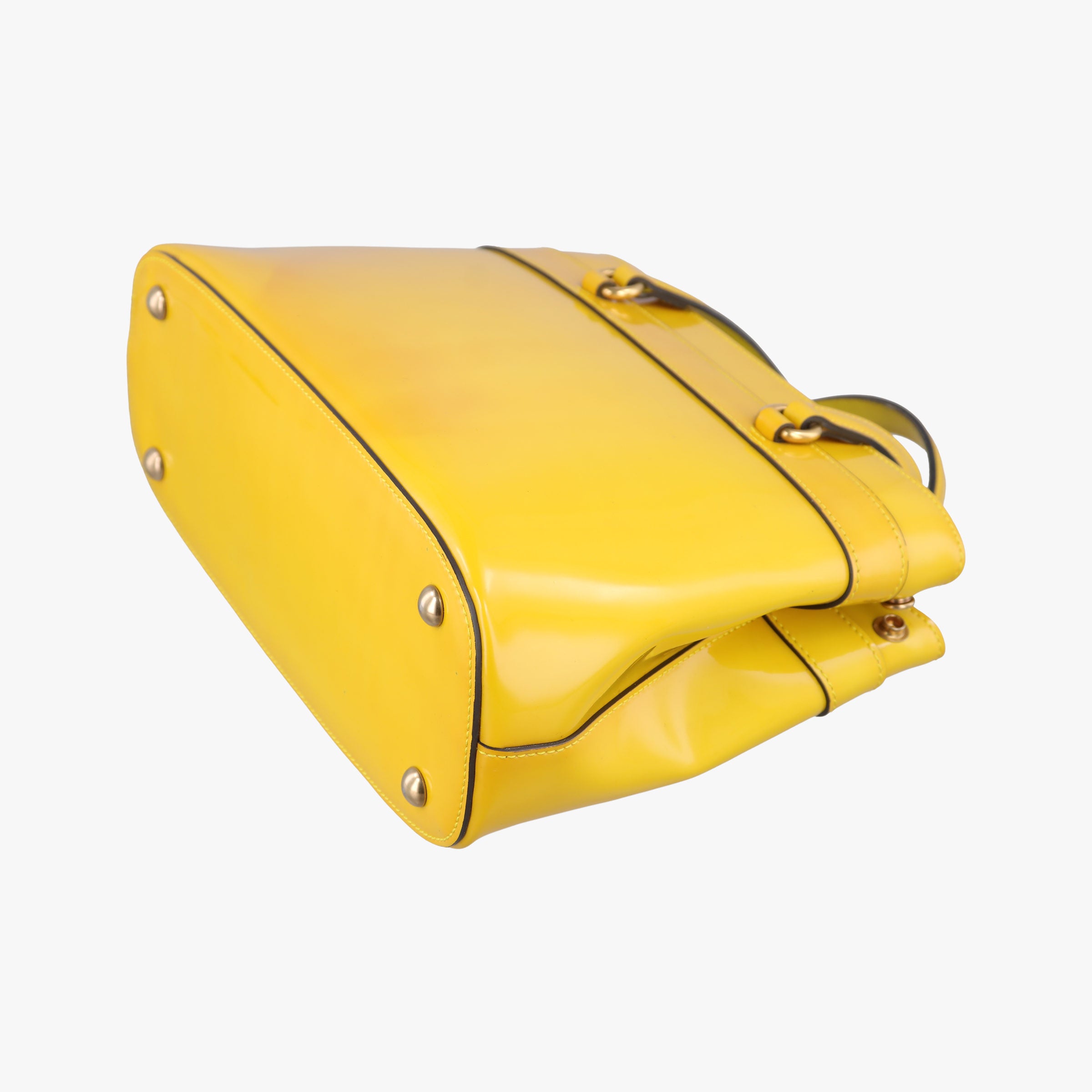 Pre-owned Gucci Bright Bit Yellow Patent 371925 shoulderbag | stylenewstar