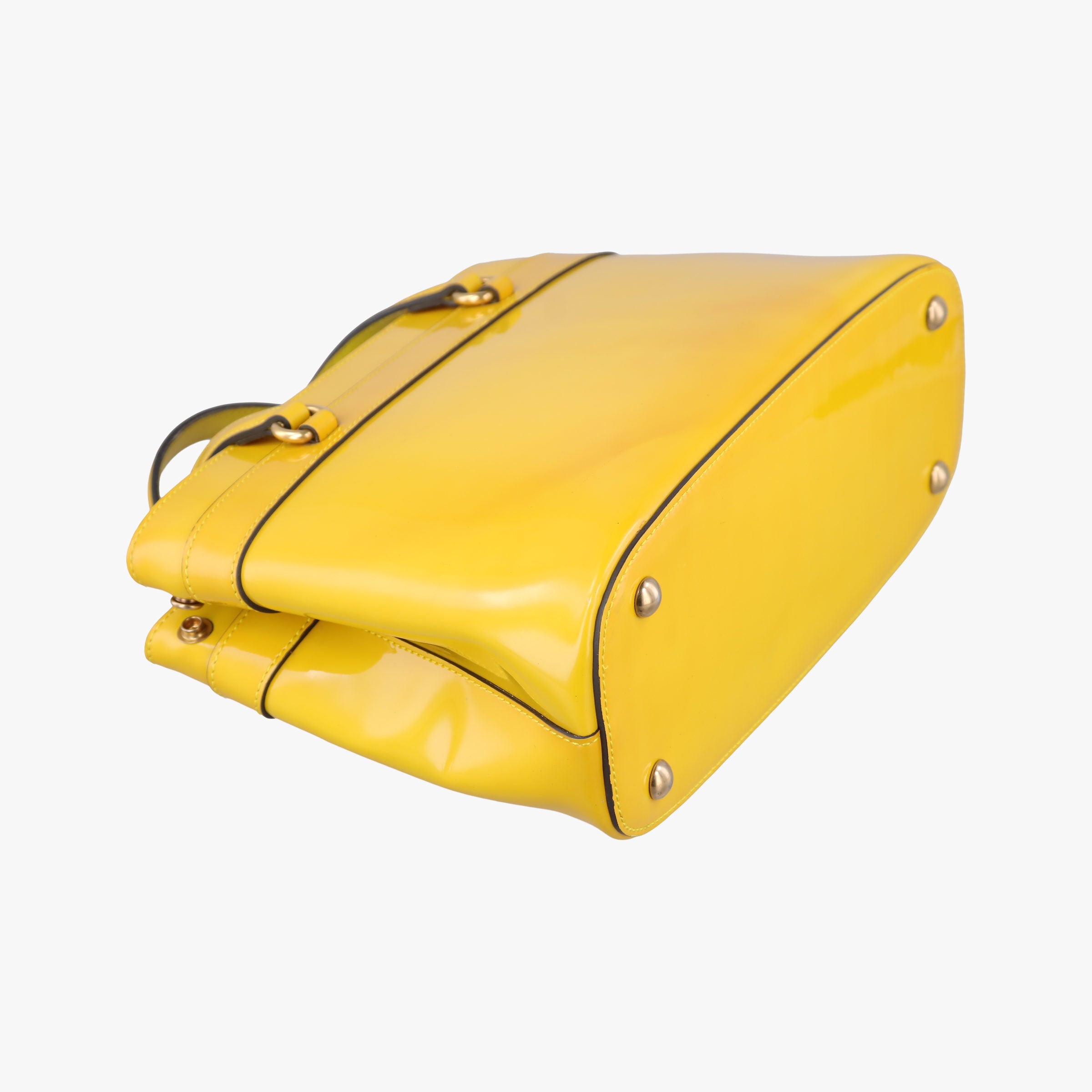 Pre-owned Gucci Bright Bit Yellow Patent 371925 shoulderbag | stylenewstar