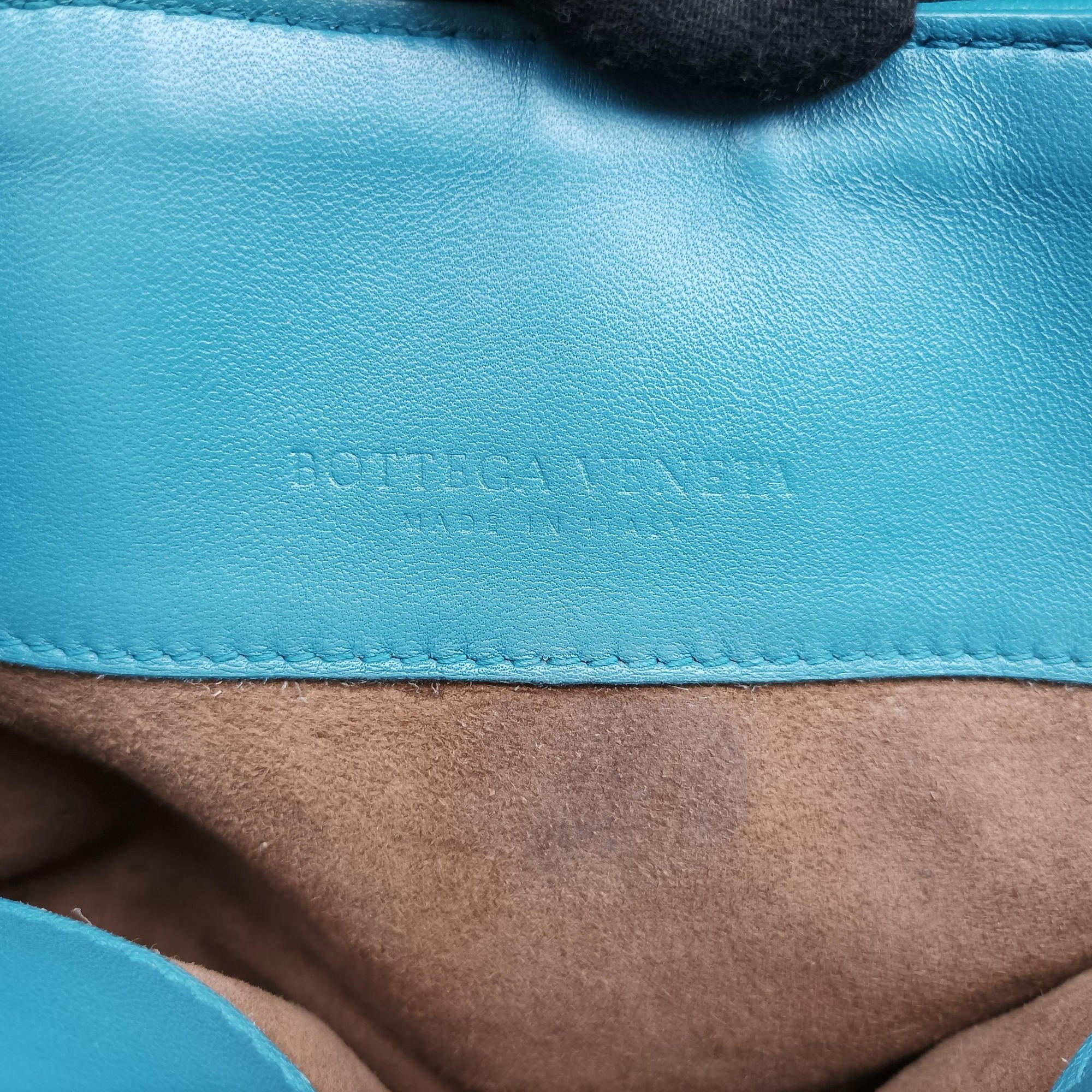 Pre-owned Bottega Veneta Intrecciato Olimpia Blue lambskin  shoulderbag | stylenewstar