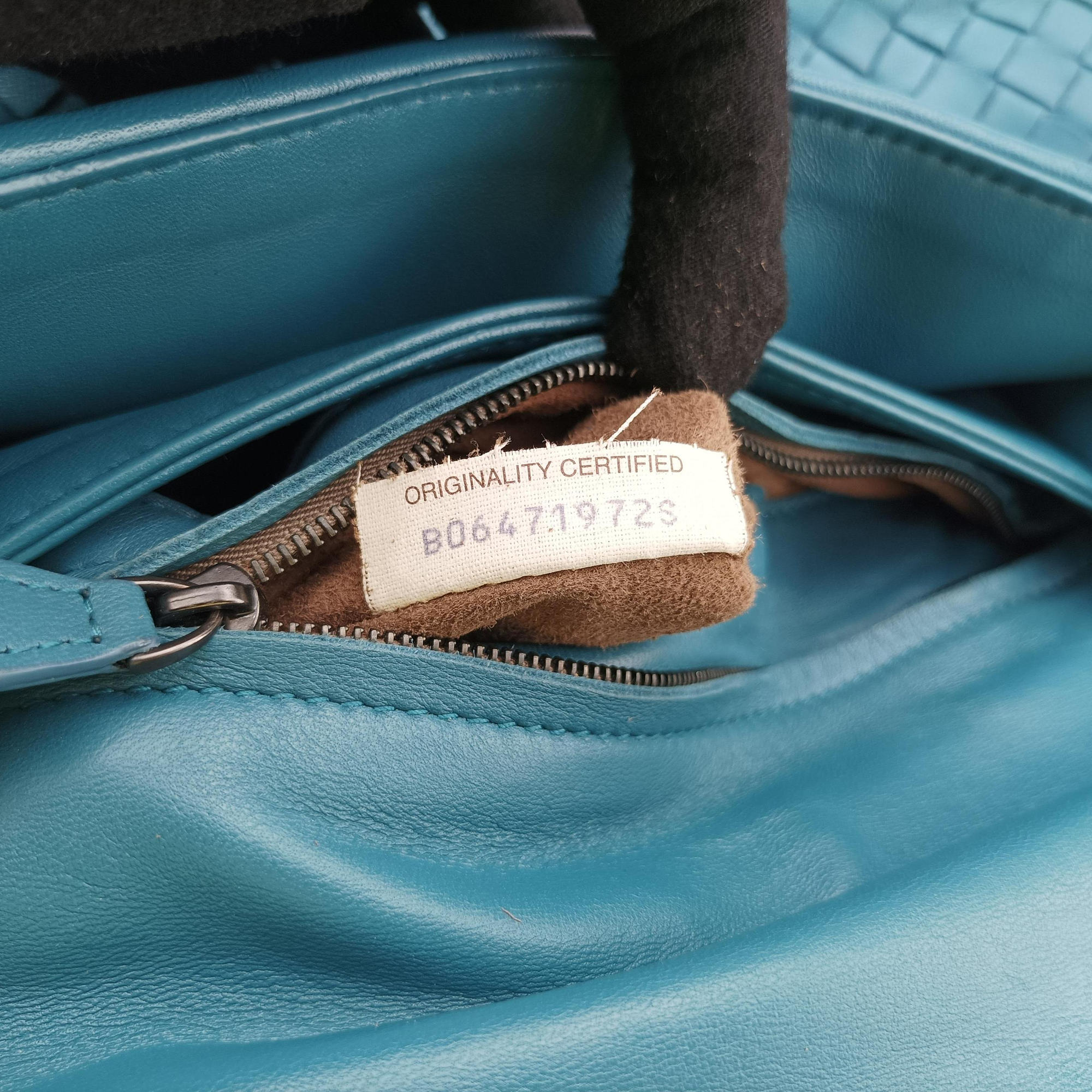 Pre-owned Bottega Veneta Intrecciato Olimpia Blue lambskin  shoulderbag | stylenewstar