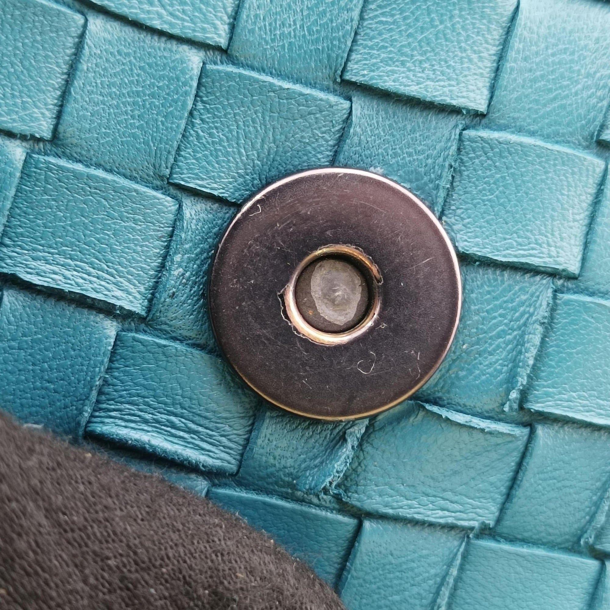 Pre-owned Bottega Veneta Intrecciato Olimpia Blue lambskin  shoulderbag | stylenewstar