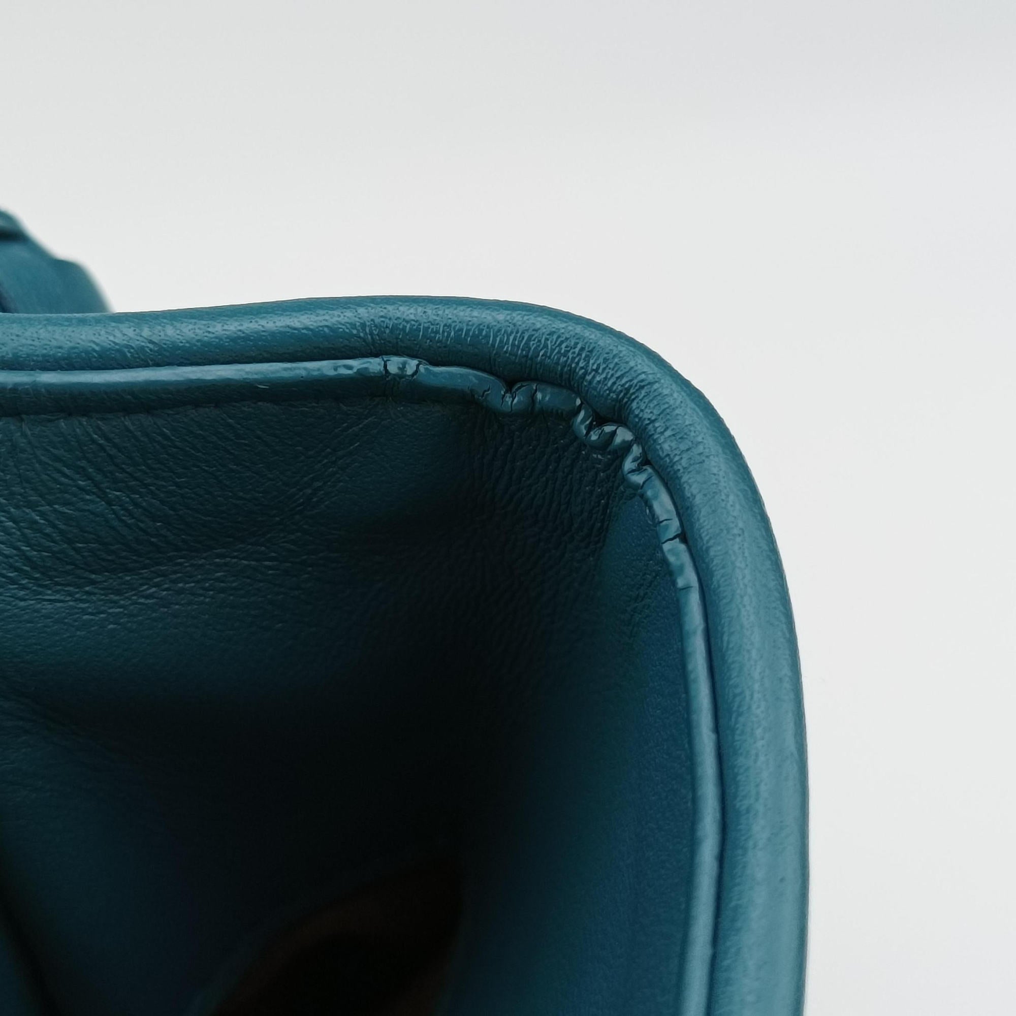 Pre-owned Bottega Veneta Intrecciato Olimpia Blue lambskin  shoulderbag | stylenewstar