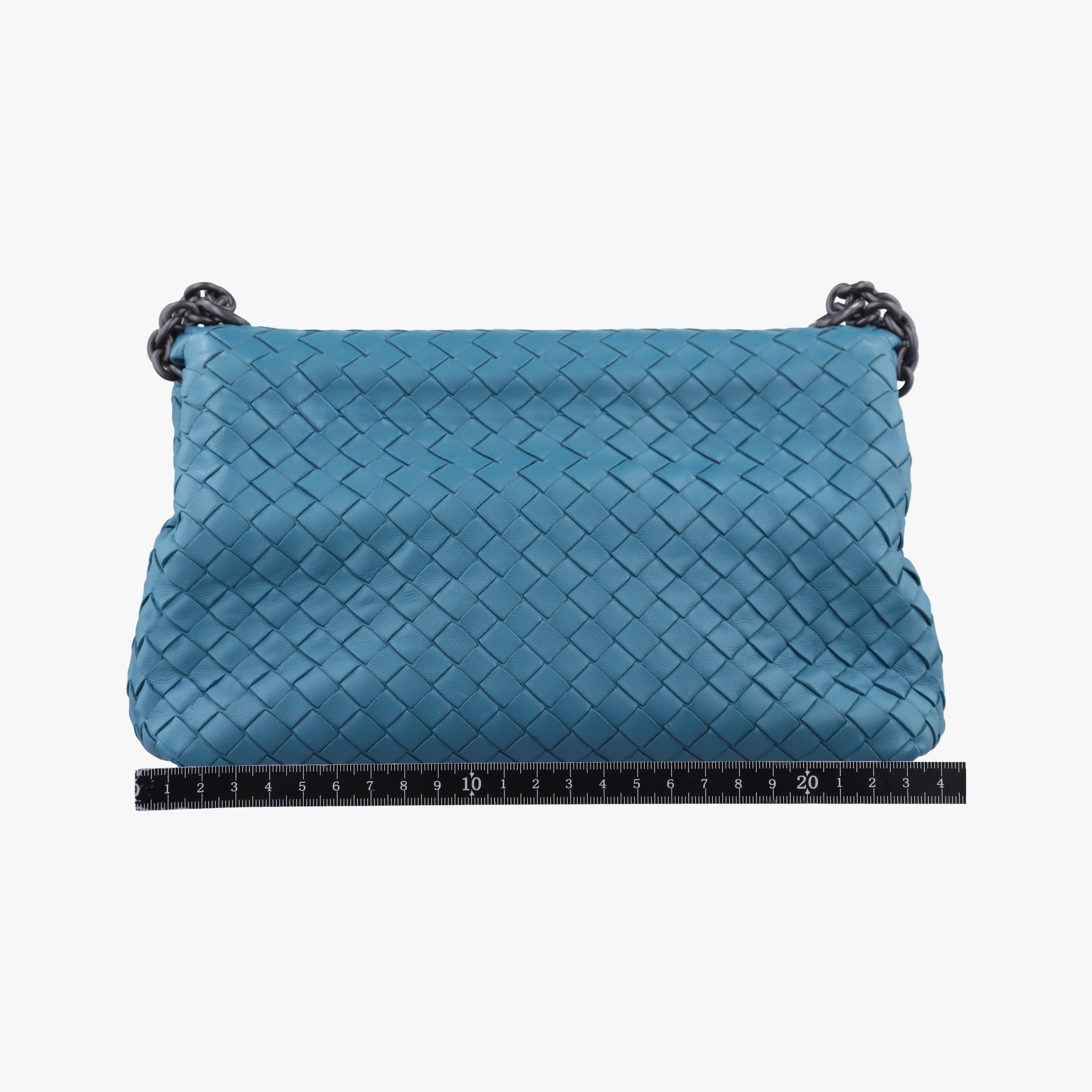 Pre-owned Bottega Veneta Intrecciato Olimpia Blue lambskin  shoulderbag | stylenewstar