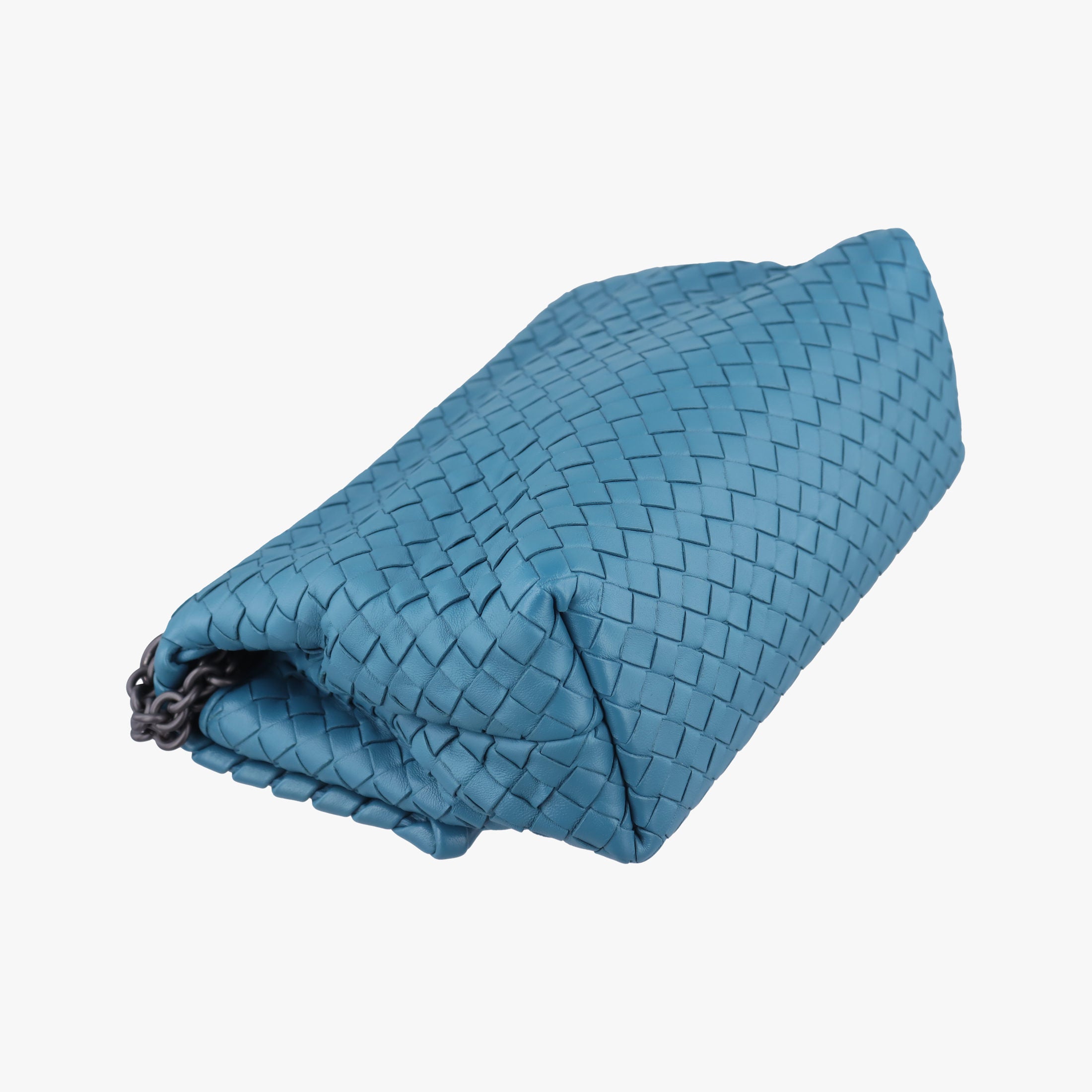 Pre-owned Bottega Veneta Intrecciato Olimpia Blue lambskin  shoulderbag | stylenewstar