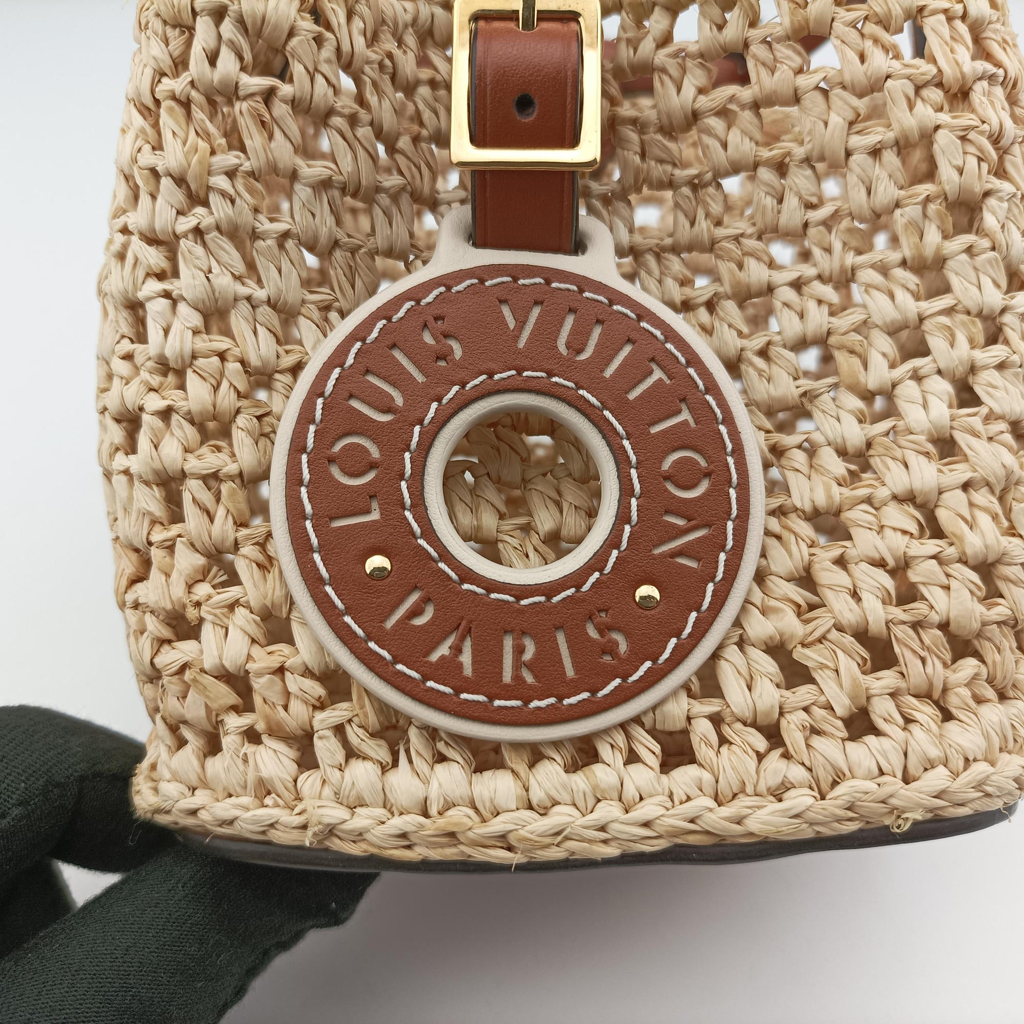 Pre-owned Louis Vuitton Noé Purse Beige x Brown natural raffia M83521 shoulderbag | stylenewstar