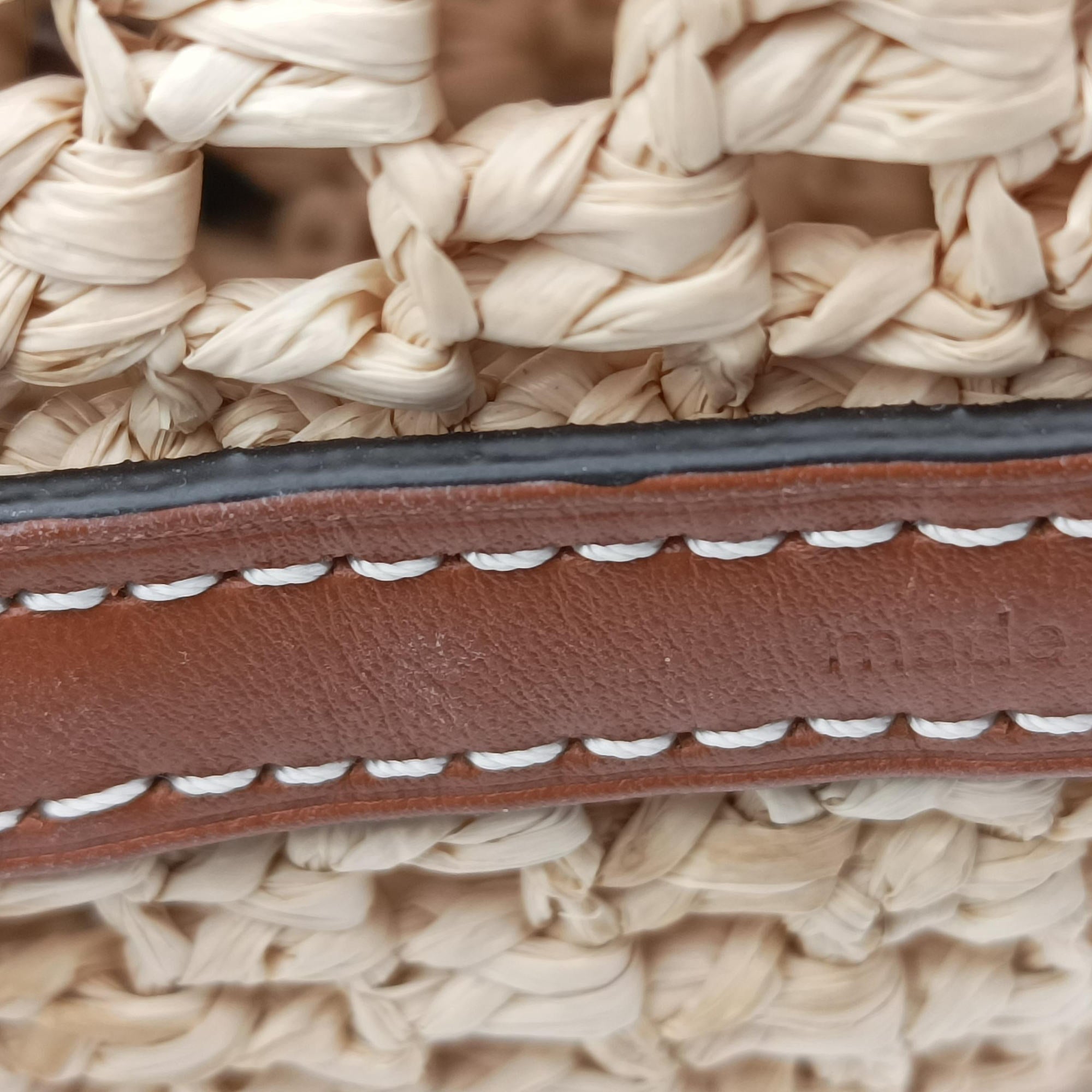 Pre-owned Louis Vuitton Noé Purse Beige x Brown natural raffia M83521 shoulderbag | stylenewstar