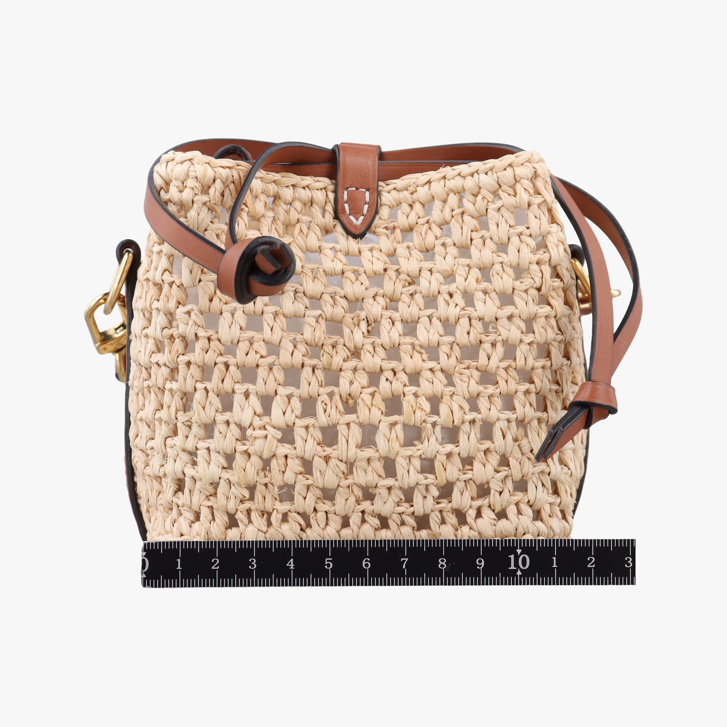 Pre-owned Louis Vuitton Noé Purse Beige x Brown natural raffia M83521 shoulderbag | stylenewstar