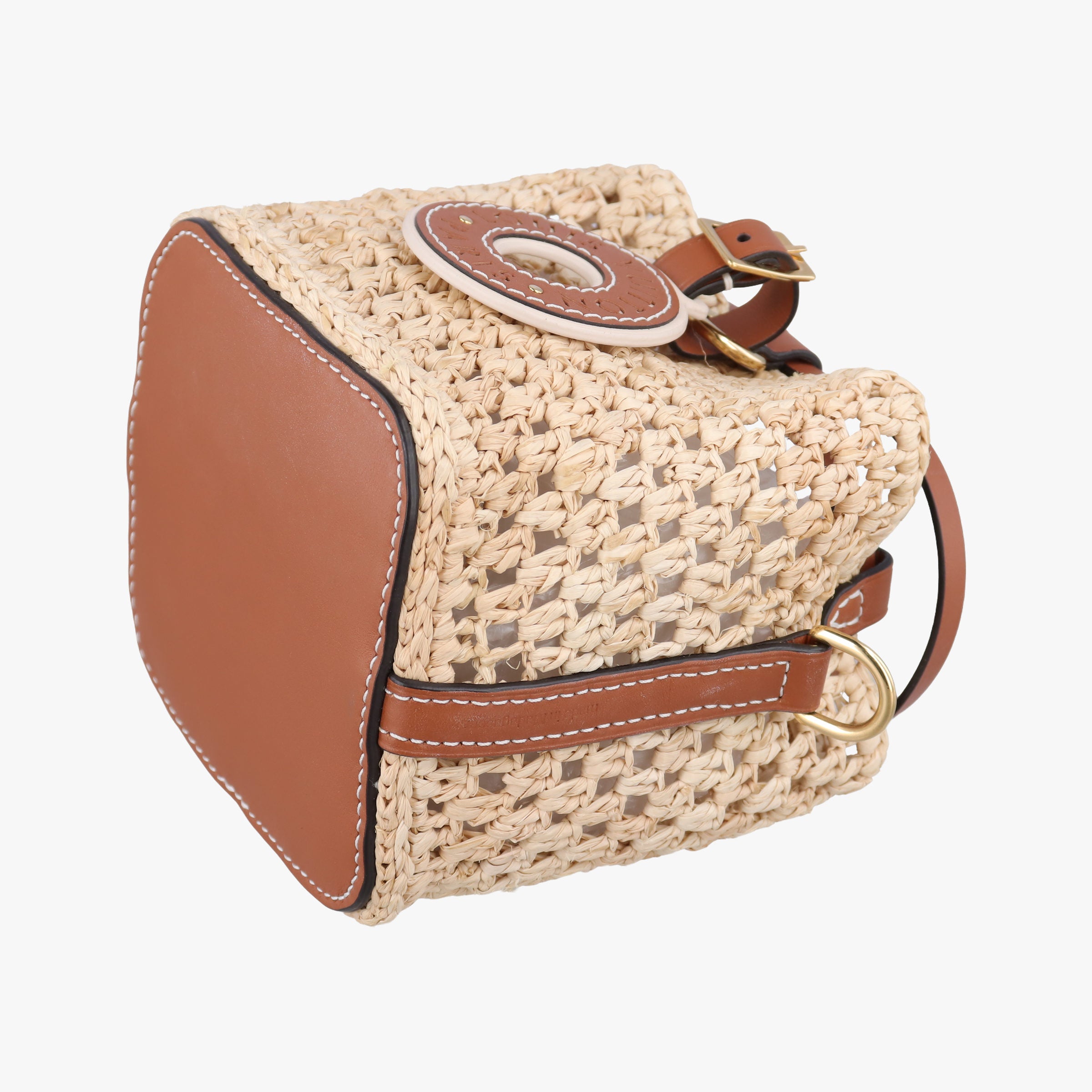 Pre-owned Louis Vuitton Noé Purse Beige x Brown natural raffia M83521 shoulderbag | stylenewstar