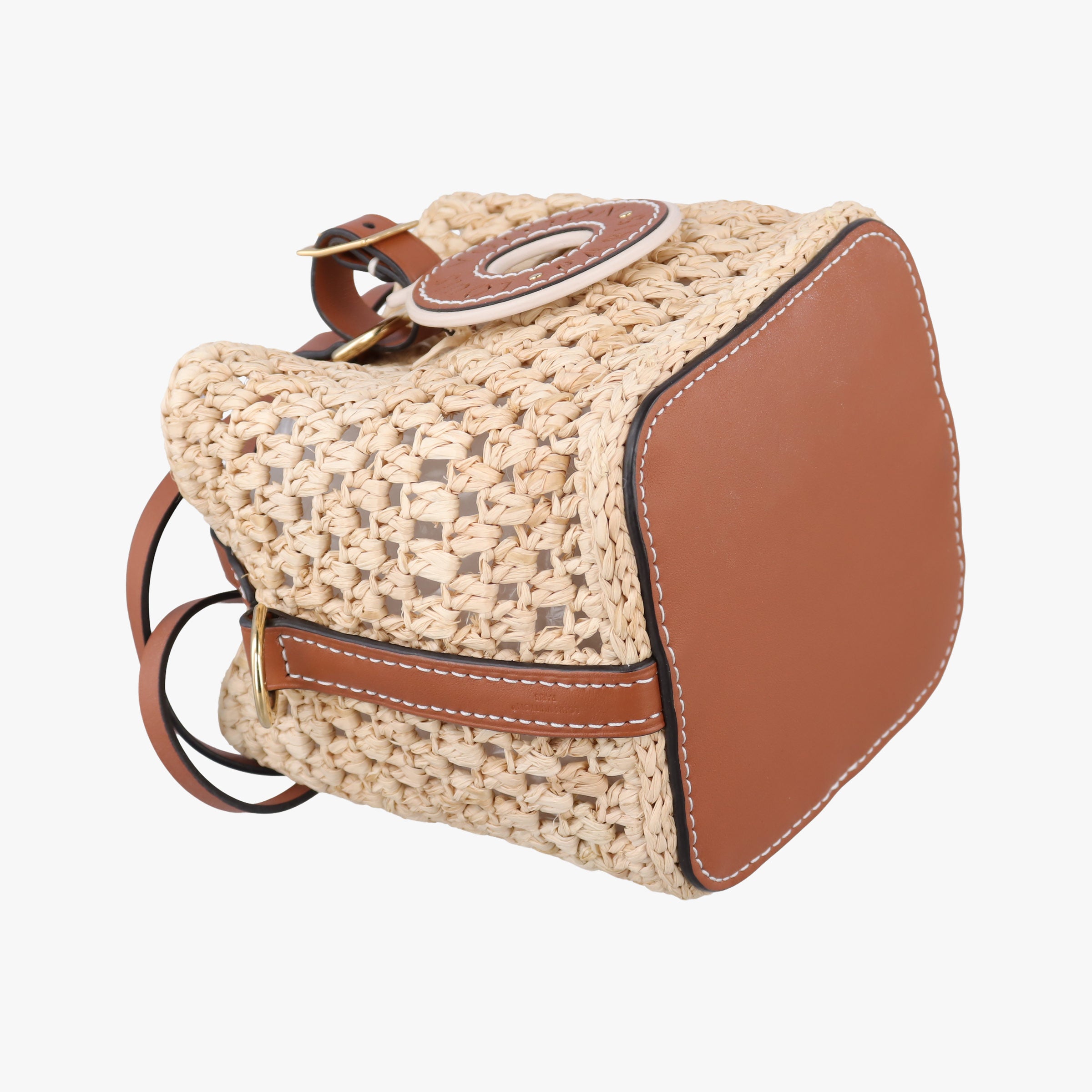 Pre-owned Louis Vuitton Noé Purse Beige x Brown natural raffia M83521 shoulderbag | stylenewstar
