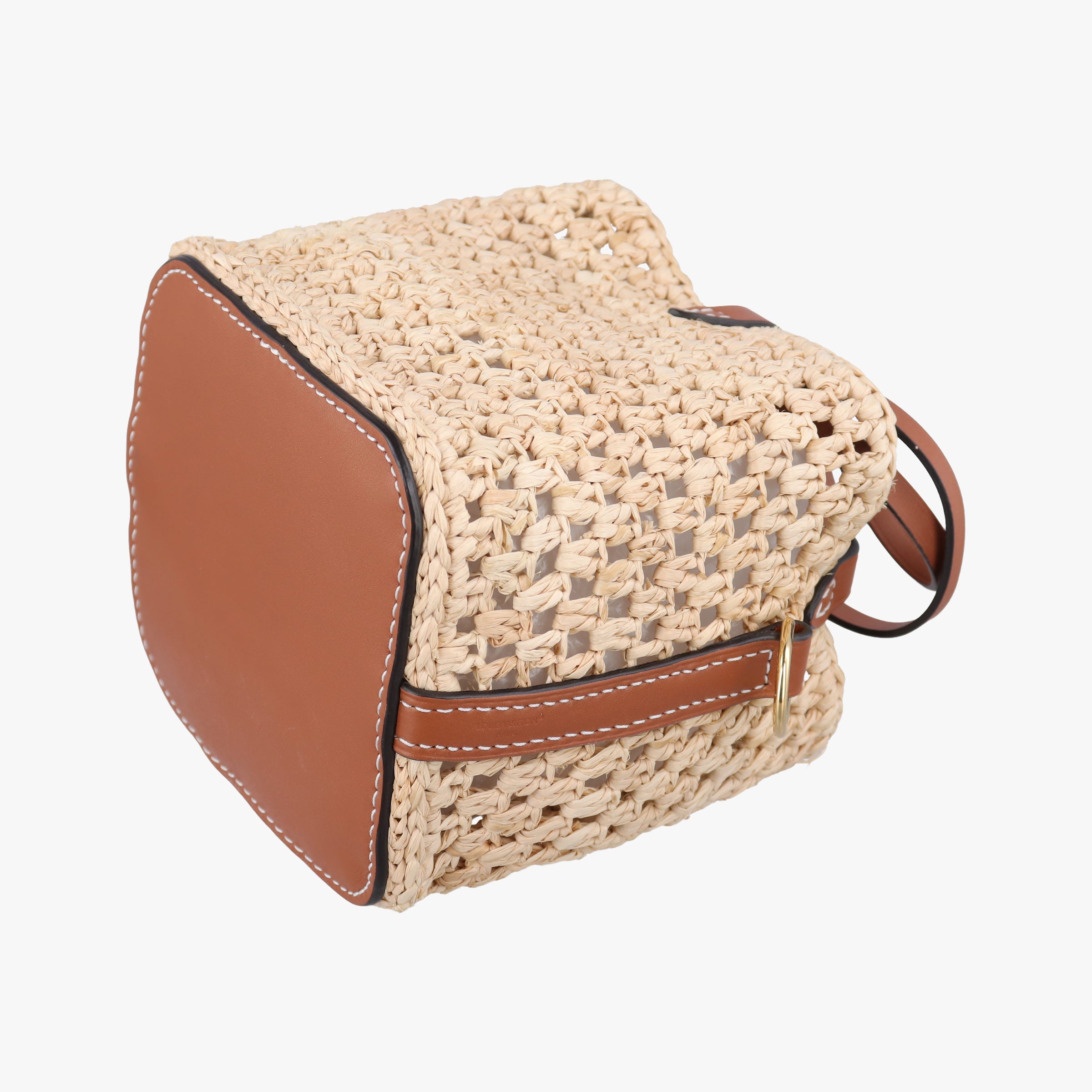 Pre-owned Louis Vuitton Noé Purse Beige x Brown natural raffia M83521 shoulderbag | stylenewstar
