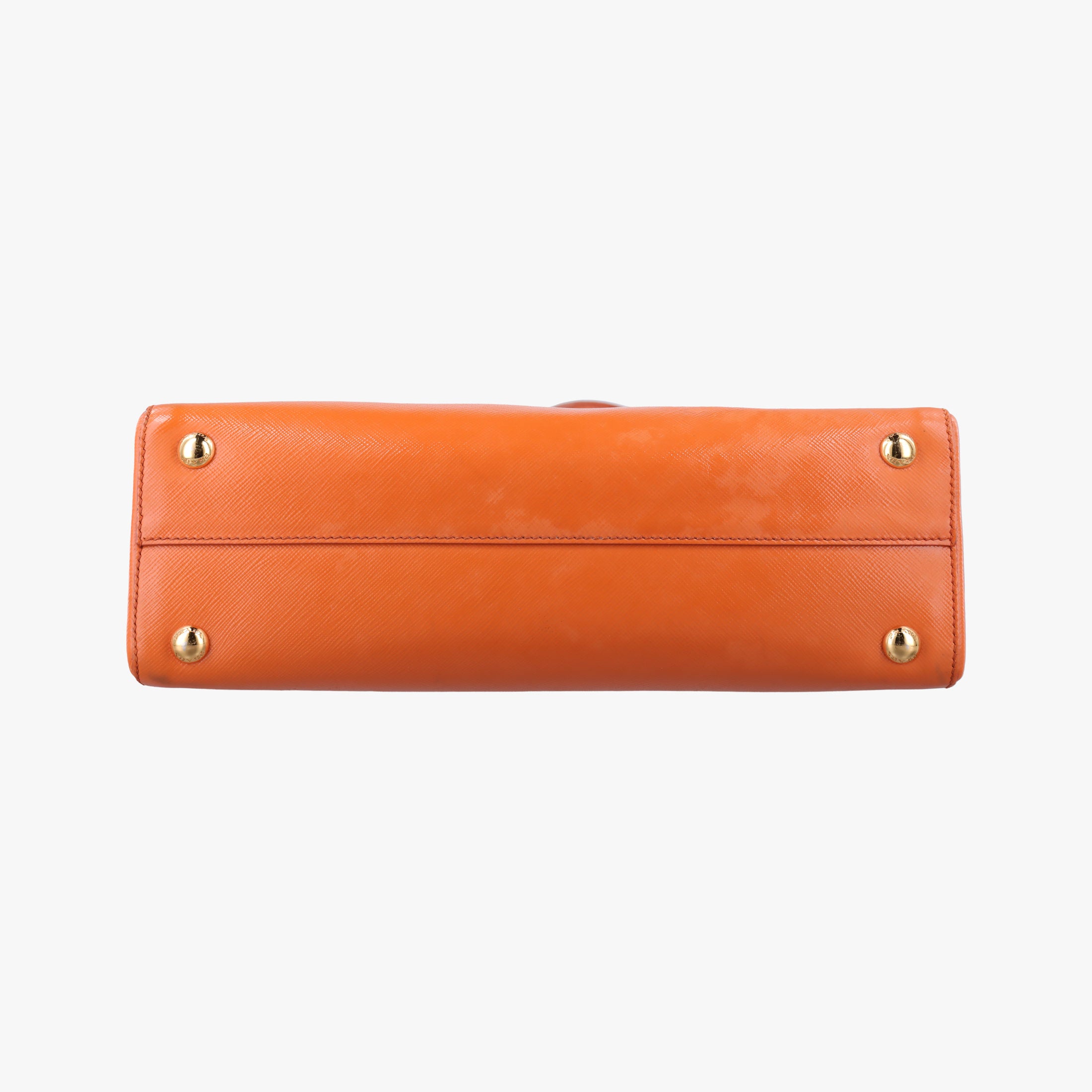 Pre-owned Prada Tote Orange Patent Saffiano Leather BN2411 shoulderbag | stylenewstar