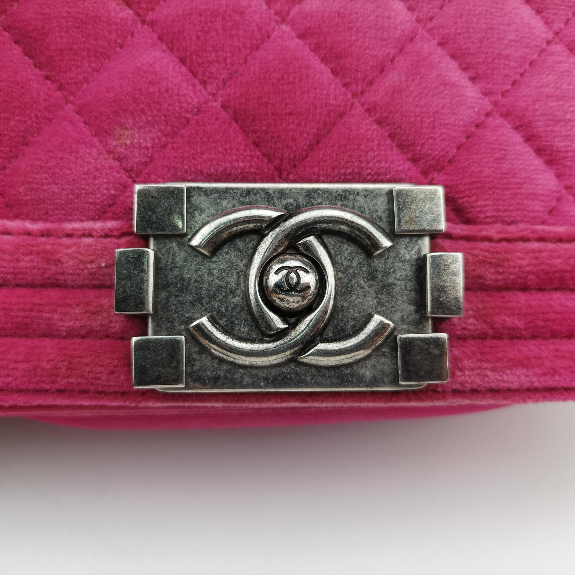 Pre-owned Chanel BOY CHANEL Rose velour A67416 shoulderbag | stylenewstar