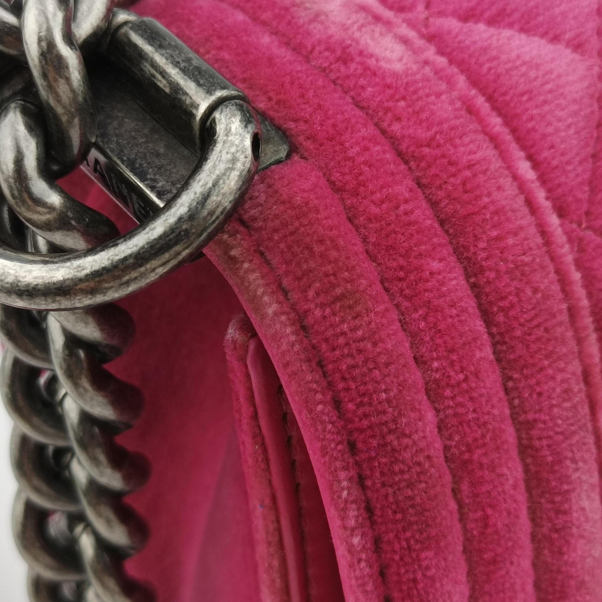 Pre-owned Chanel BOY CHANEL Rose velour A67416 shoulderbag | stylenewstar