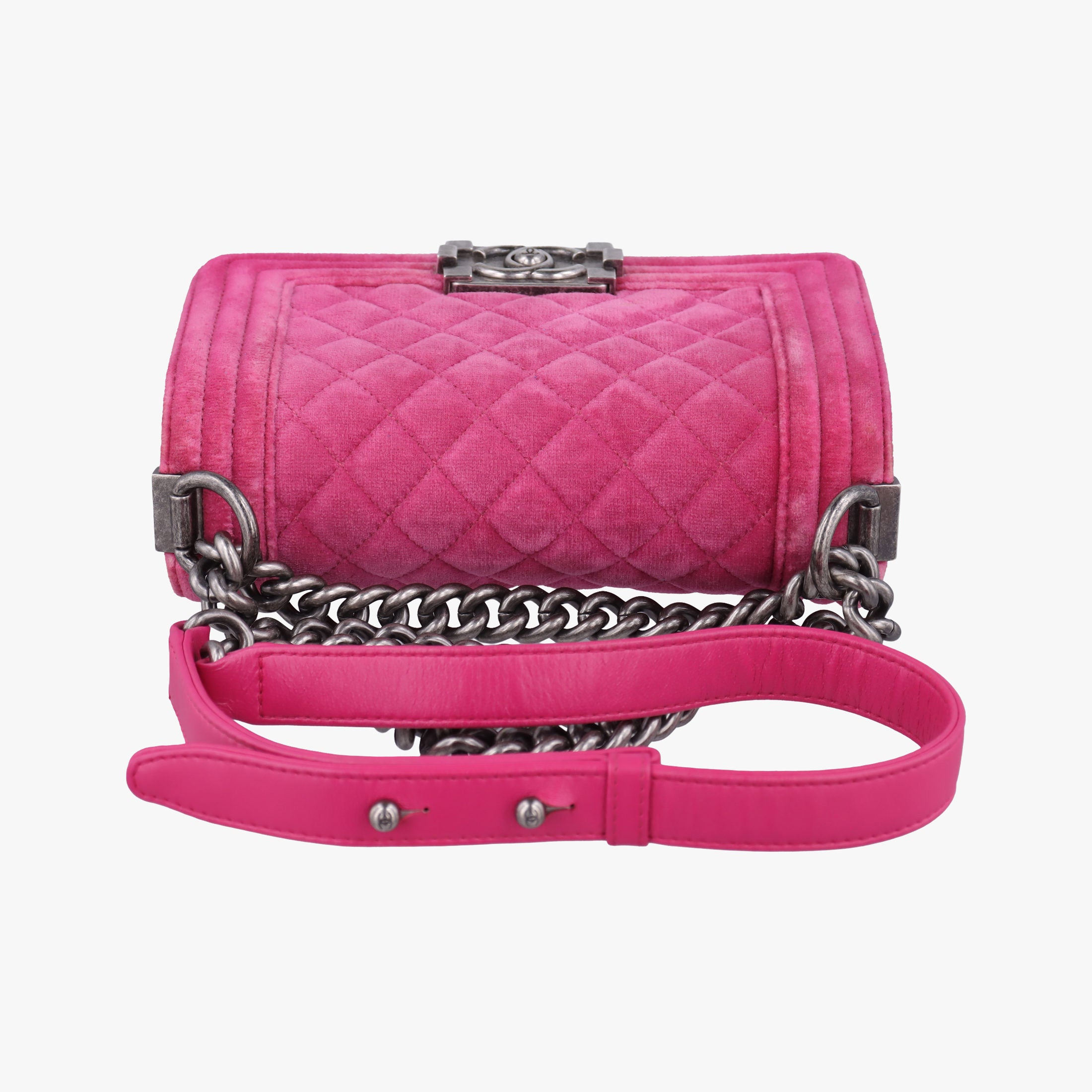 Pre-owned Chanel BOY CHANEL Rose velour A67416 shoulderbag | stylenewstar