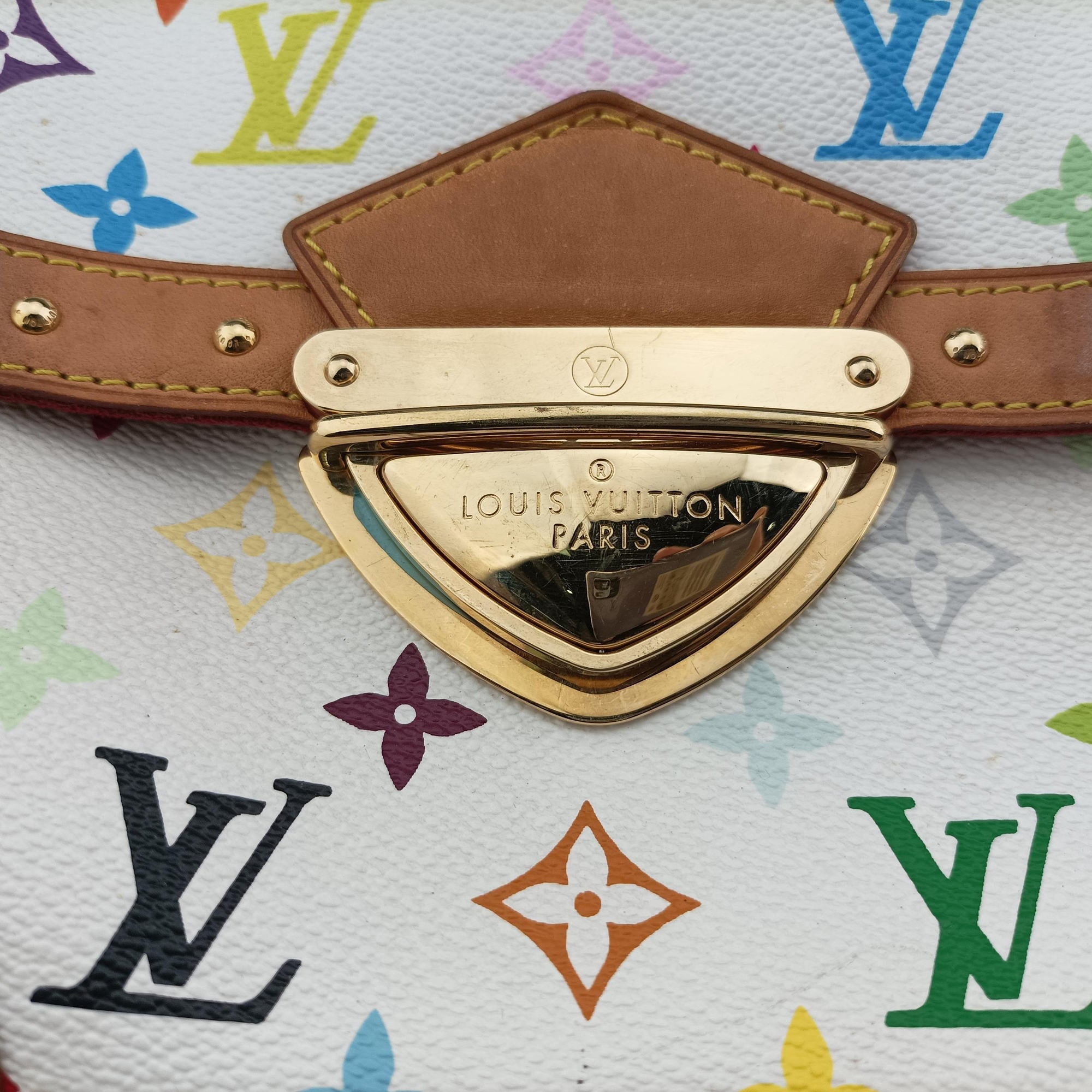 Vintage Louis Vuitton RITA white Monogram Multicolor M40125 shoulderbag | stylenewstar