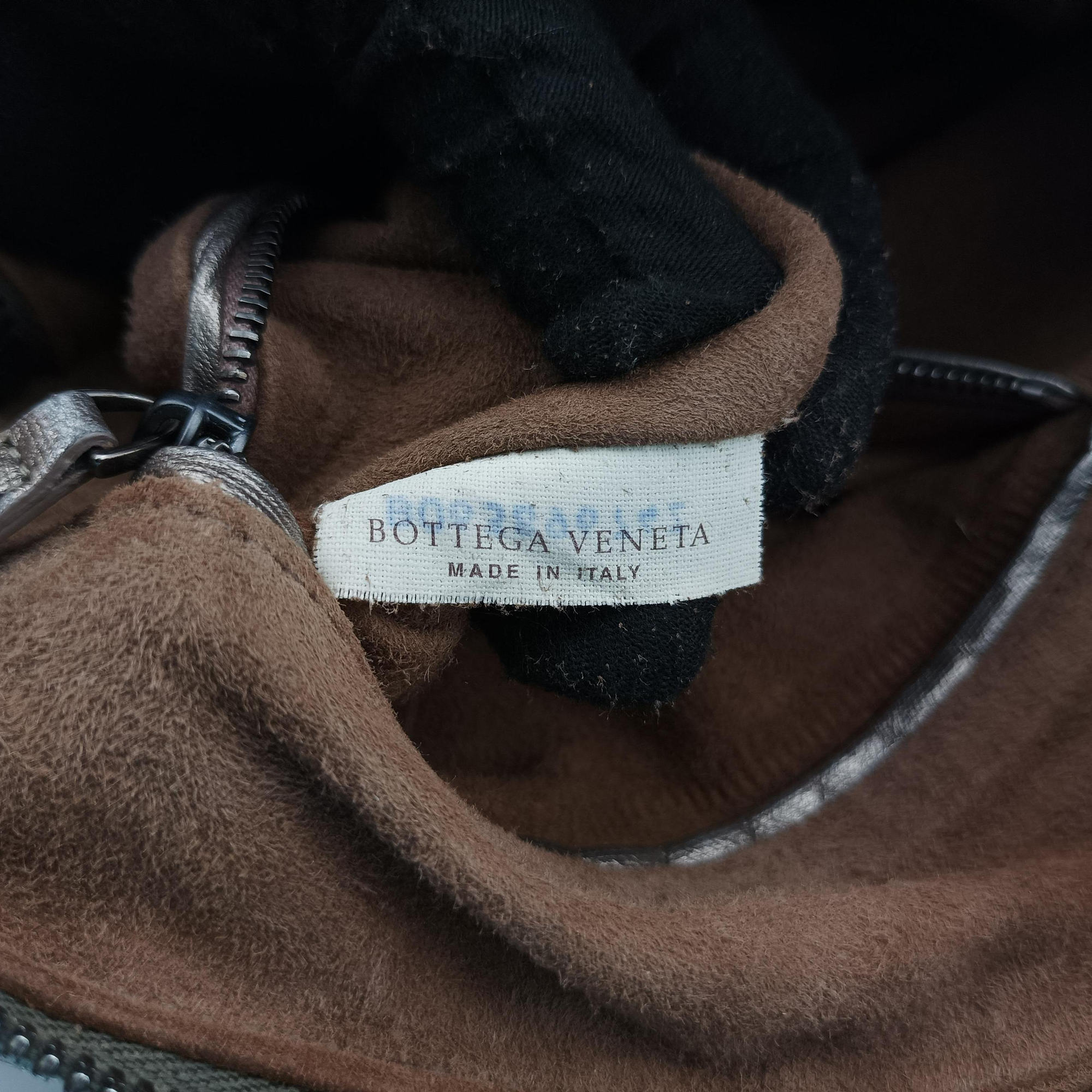 Pre-owned Bottega Veneta NODINI Intrecciato Silver Gray lambskin  shoulderbag | stylenewstar