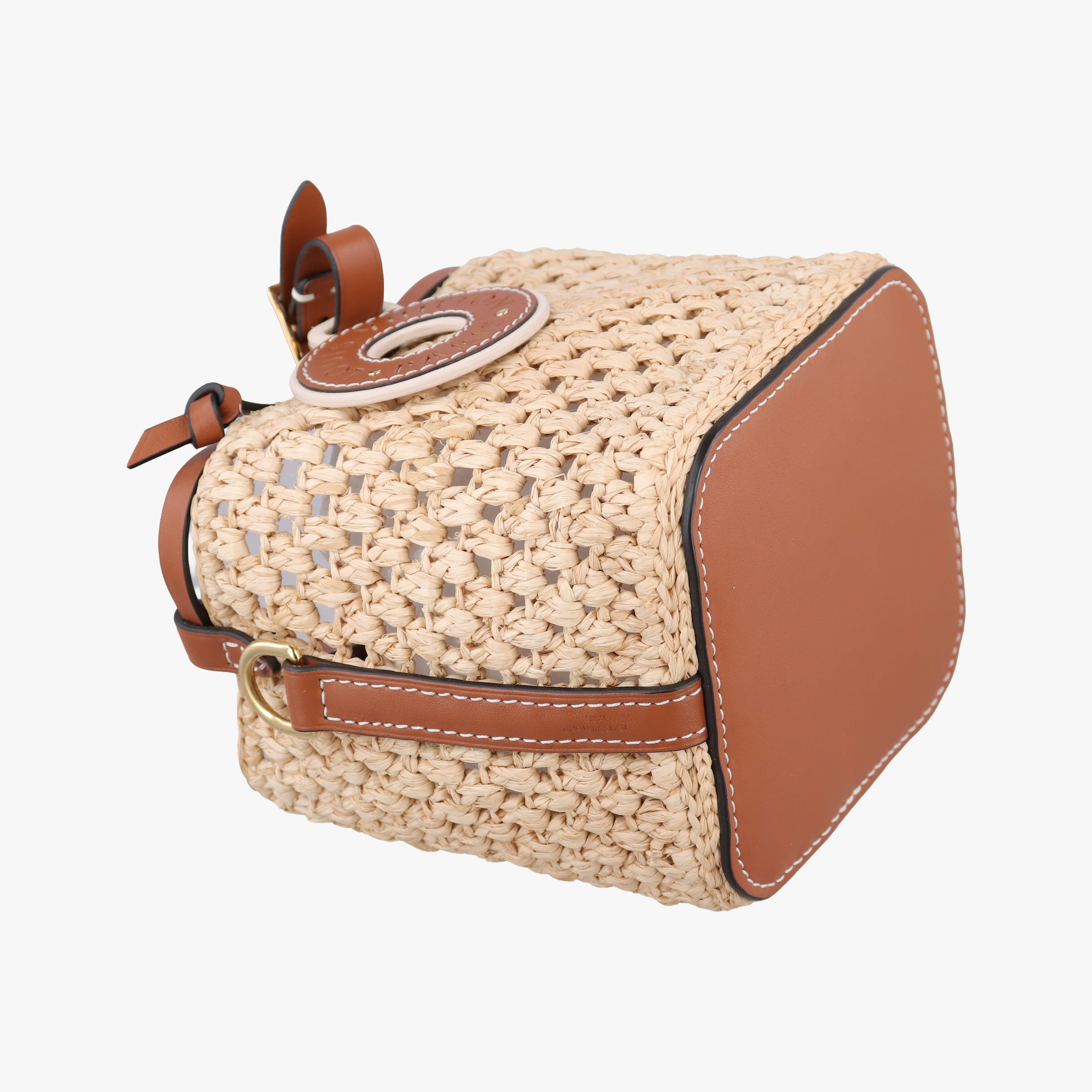 Pre-owned Louis Vuitton Noé Purse Beige x Brown natural raffia M83521 shoulderbag | stylenewstar