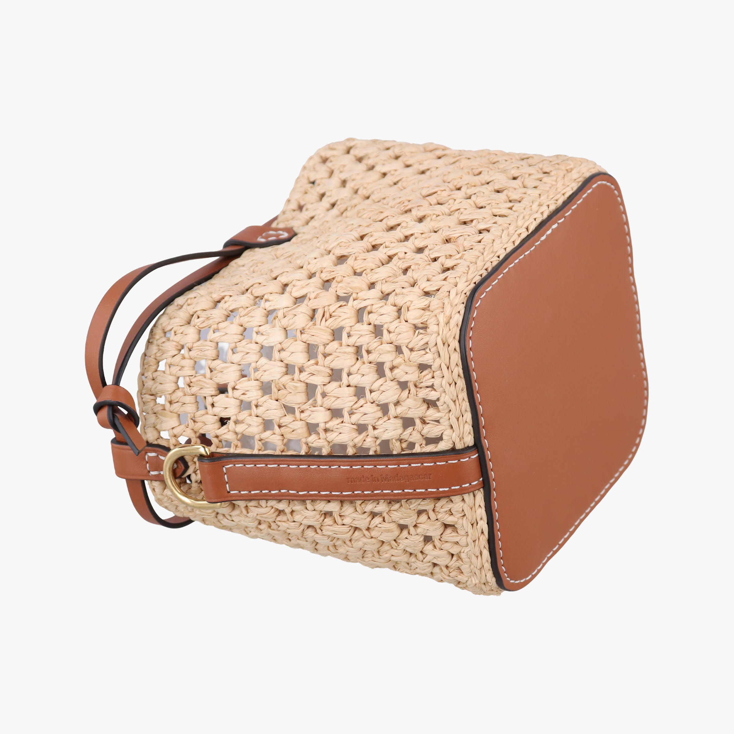 Pre-owned Louis Vuitton Noé Purse Beige x Brown natural raffia M83521 shoulderbag | stylenewstar