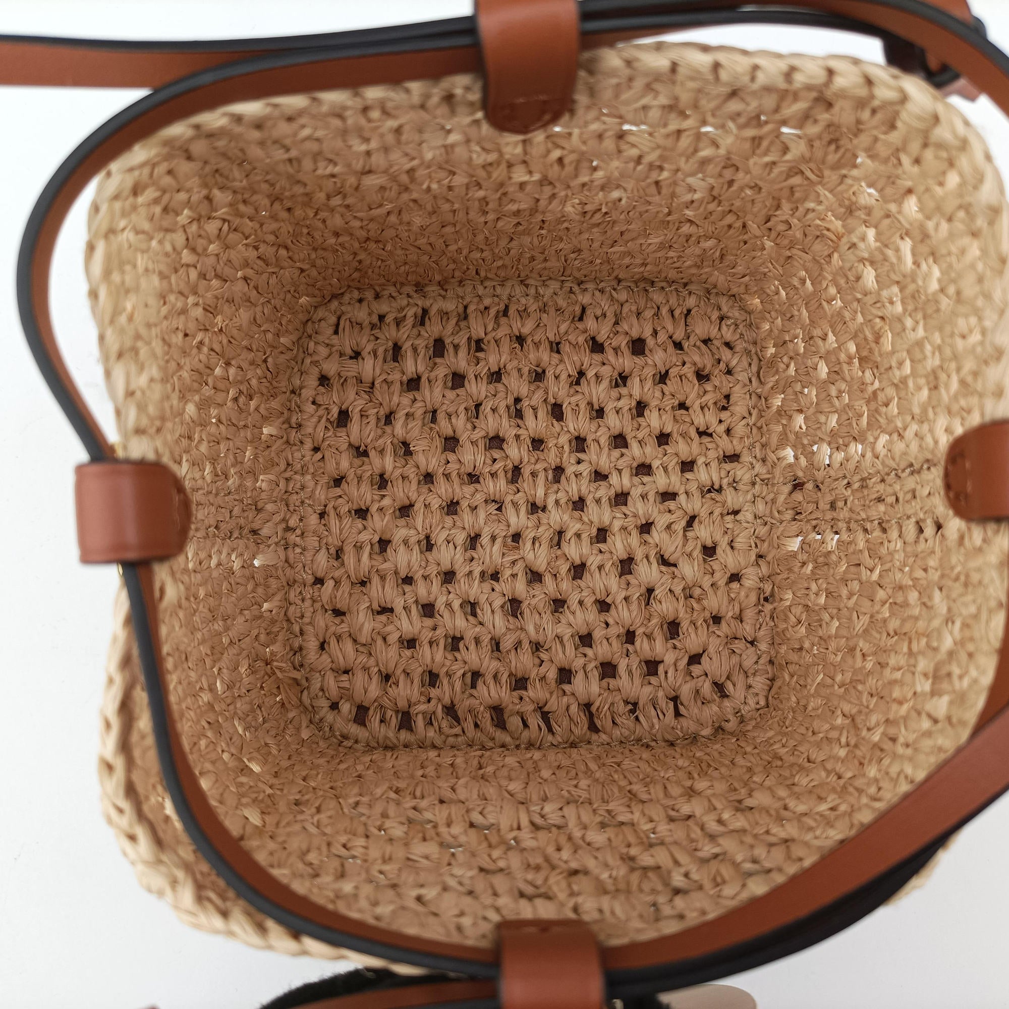 Pre-owned Louis Vuitton Noé Purse Beige x Brown natural raffia M83521 shoulderbag | stylenewstar